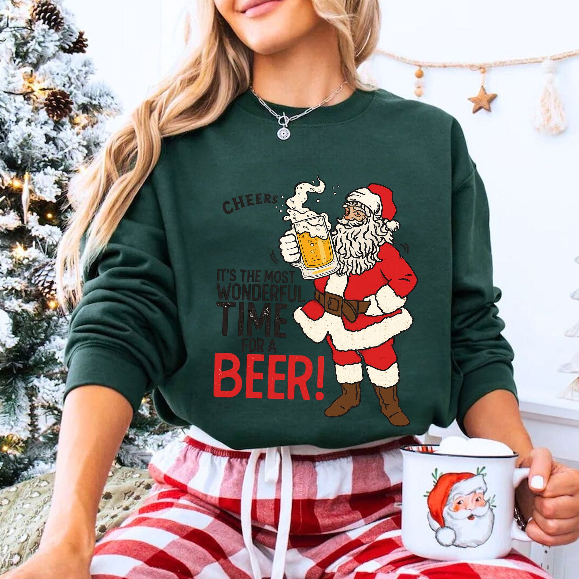 Festive Santa Claus Beer Graphic Tee - Perfect Holiday Gift, Fun Christmas Shirt for Beer Lovers, Cheerful Party Wear Unisex Top
 - 8