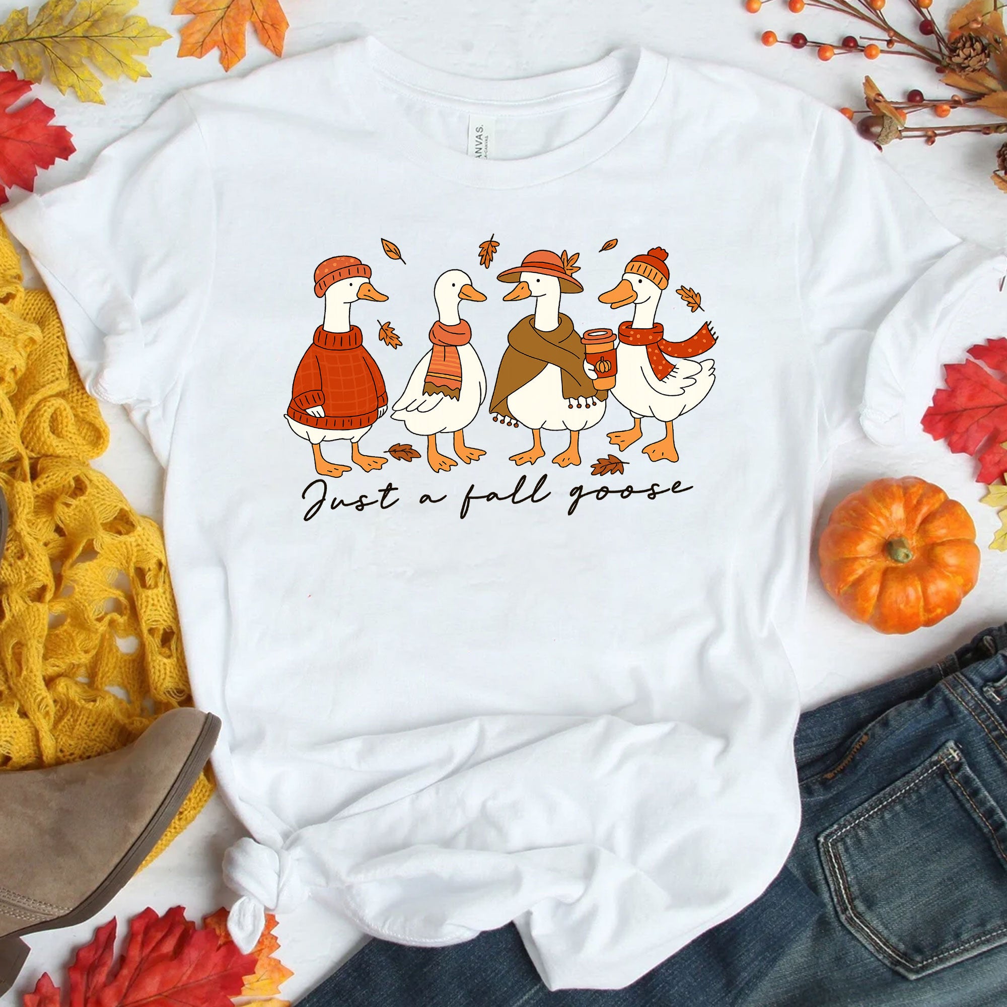 Festive Thanksgiving Shirt with Cute Fall Geese Design – Perfect for Fall Celebrations, Cozy Autumn Outfits, and Seasonal Gatherings
 - 1