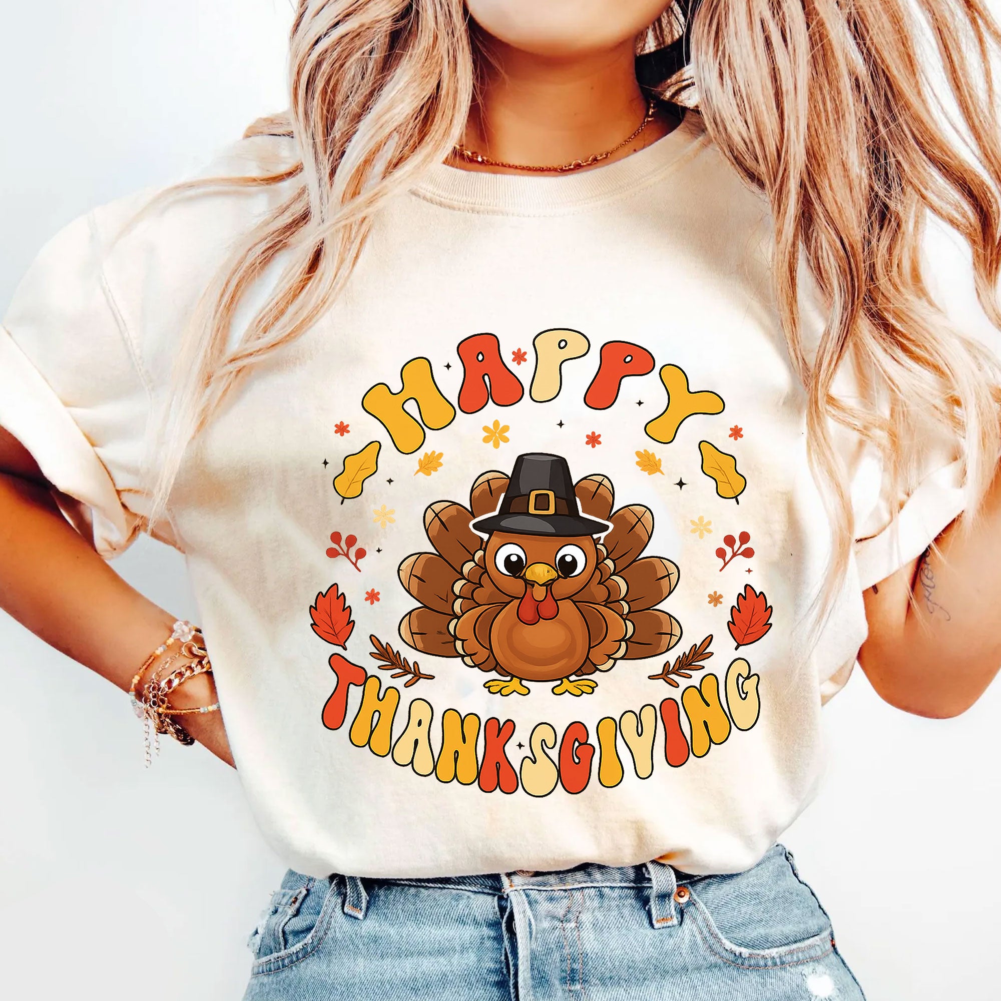 Festive Thanksgiving Turkey Shirt - Cute and Fun Autumn Graphic Tee for Family Gatherings, Holiday Celebrations, and Fall Fashion
 - 5