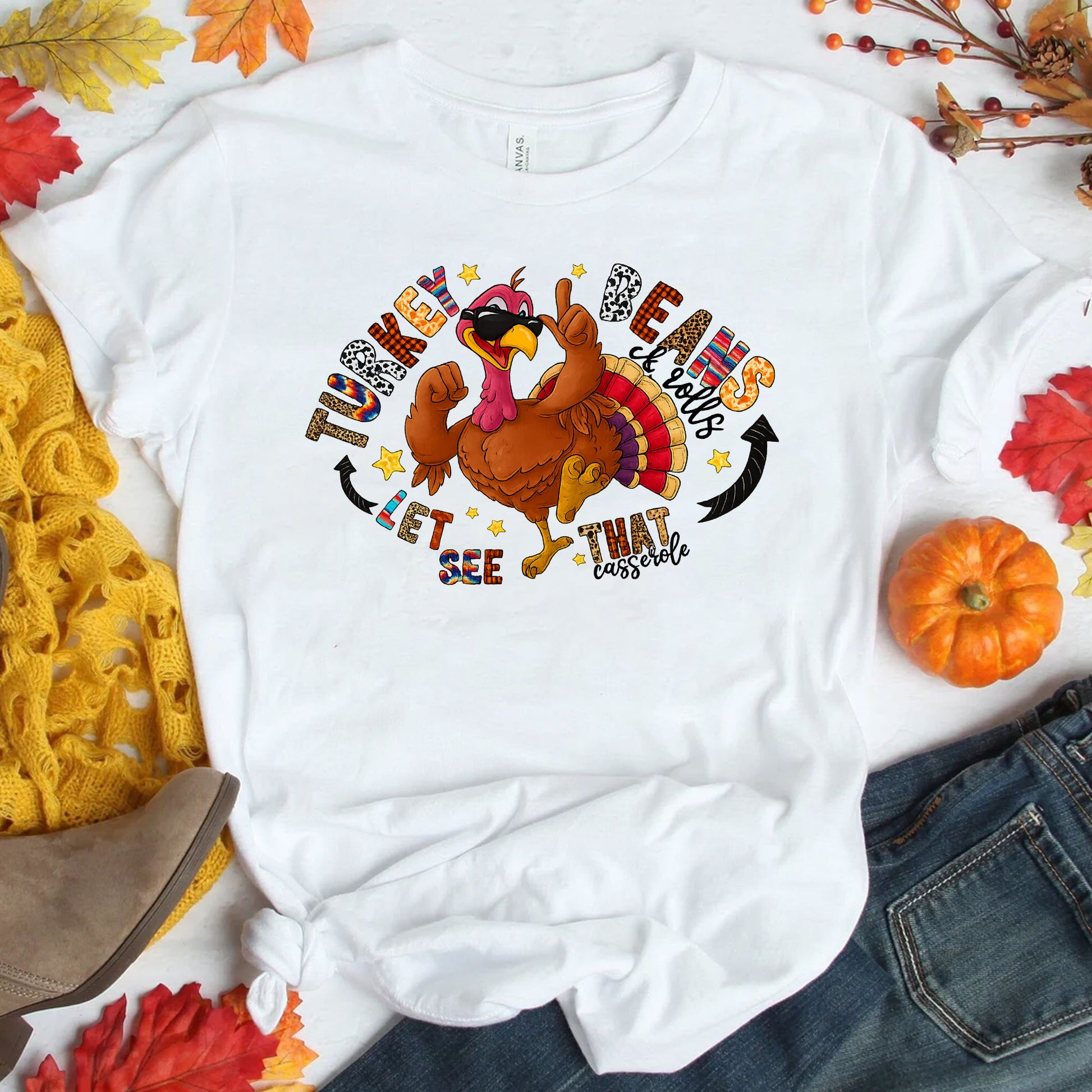 Festive Thanksgiving Turkey T-Shirt - Celebrate with Humor and Style - Perfect for Family Gatherings, Dinners, and Harvest Parties
 - 1