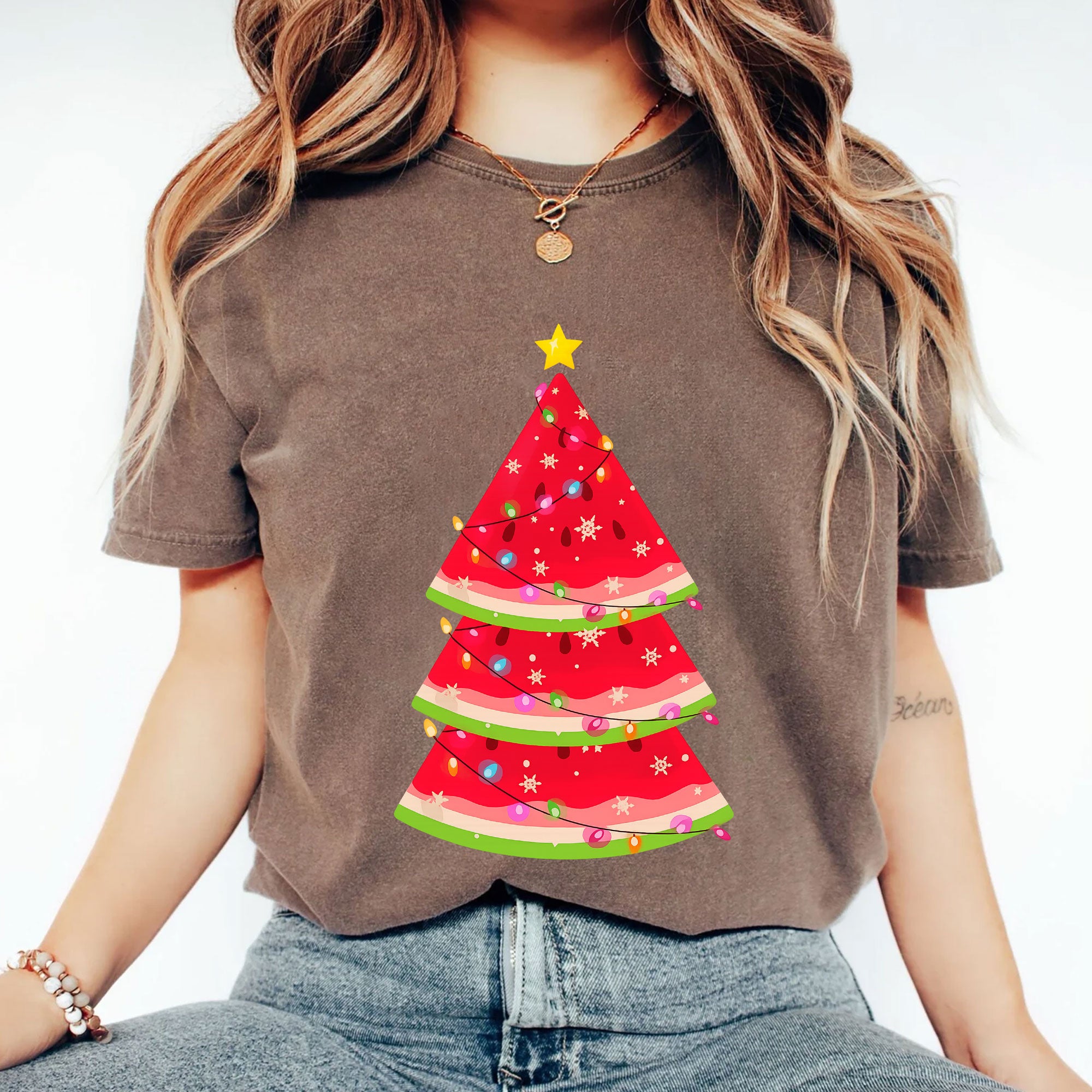 Festive Women's Christmas Tree Graphic T-Shirt - Stylish Holiday Apparel for Cozy Celebrations and Winter Wardrobe Essentials
 - 2