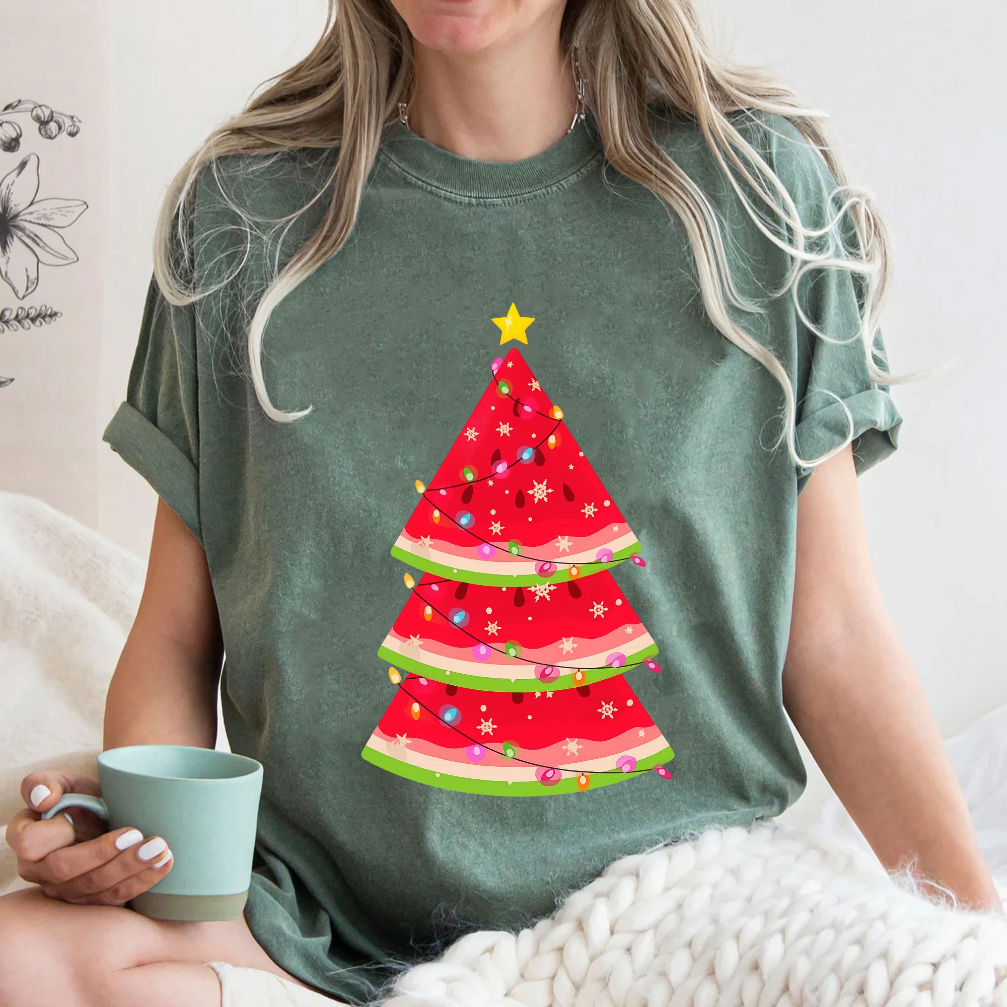 Festive Women's Christmas Tree Graphic T-Shirt - Stylish Holiday Apparel for Cozy Celebrations and Winter Wardrobe Essentials
 - 3