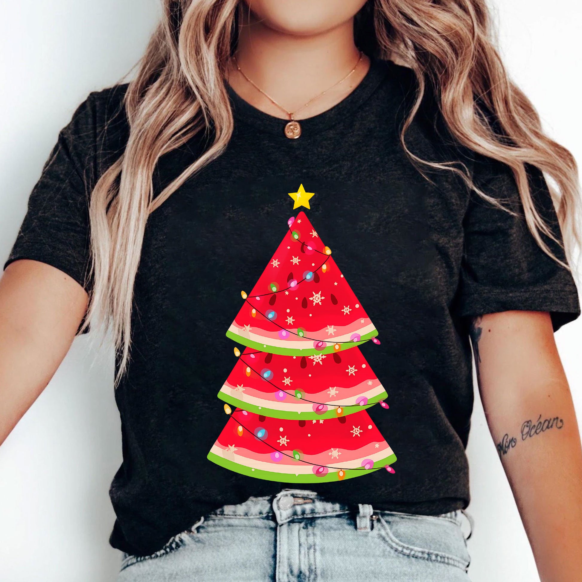 Festive Women's Christmas Tree Graphic T-Shirt - Stylish Holiday Apparel for Cozy Celebrations and Winter Wardrobe Essentials
 - 5