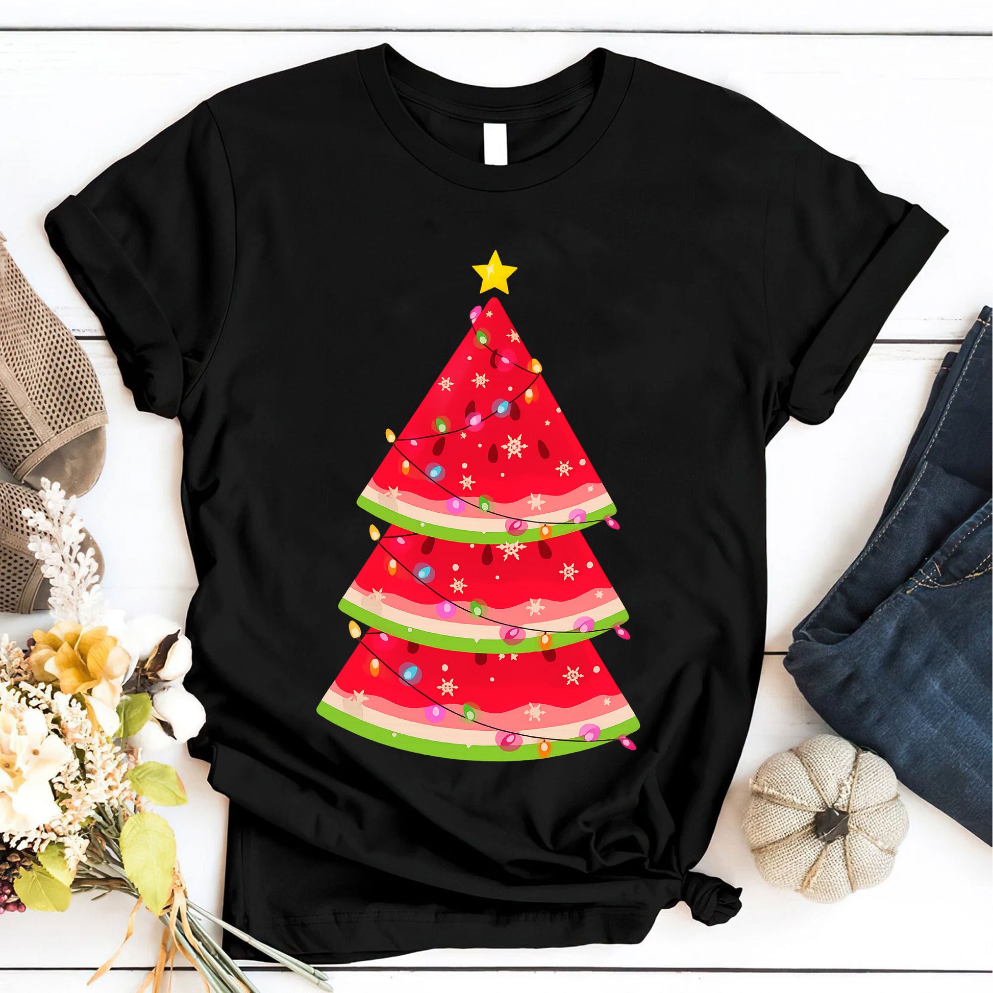 Festive Women's Christmas Tree Graphic T-Shirt - Stylish Holiday Apparel for Cozy Celebrations and Winter Wardrobe Essentials
 - 6