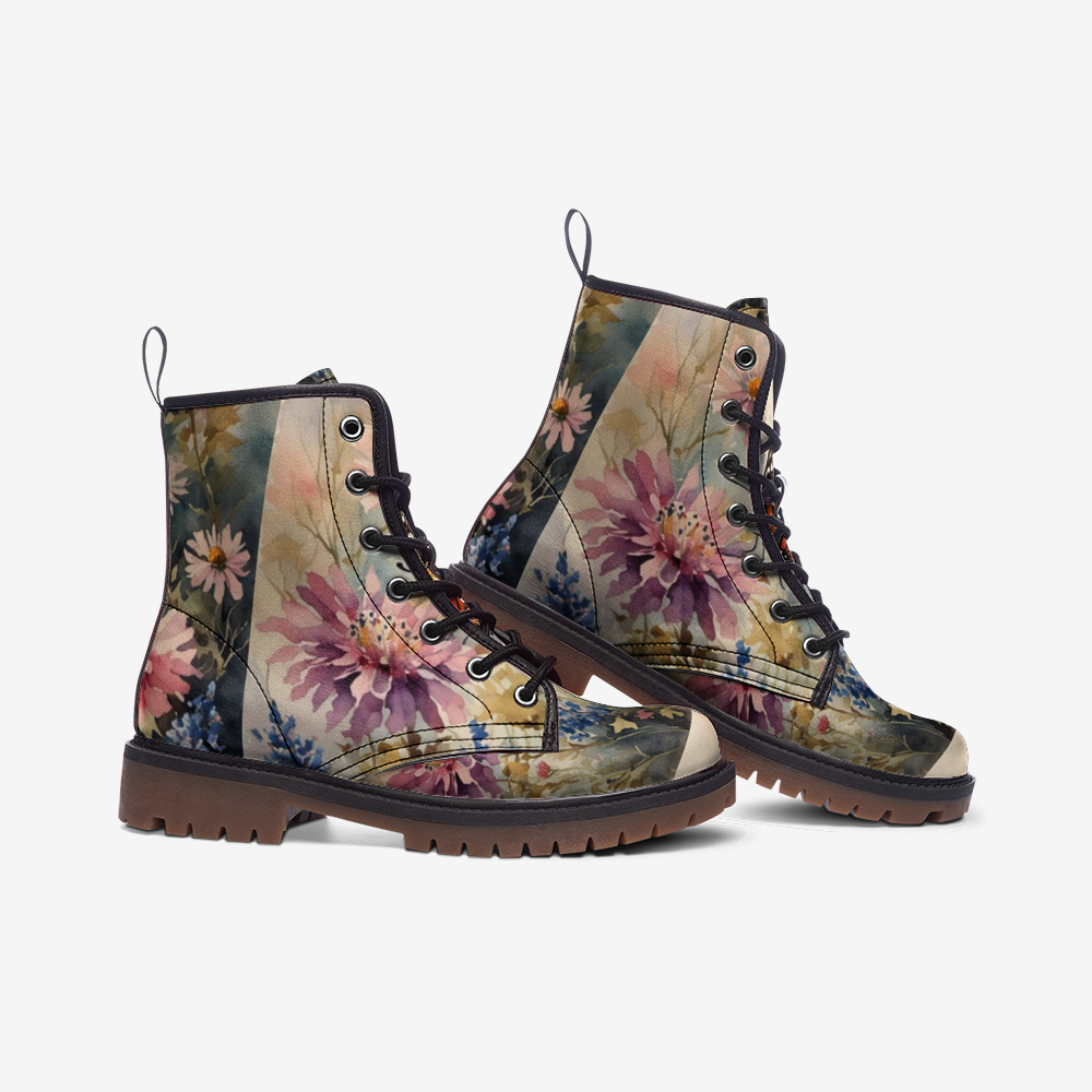 Floral Butterfly Casual Leather Lightweight boots for Hippie