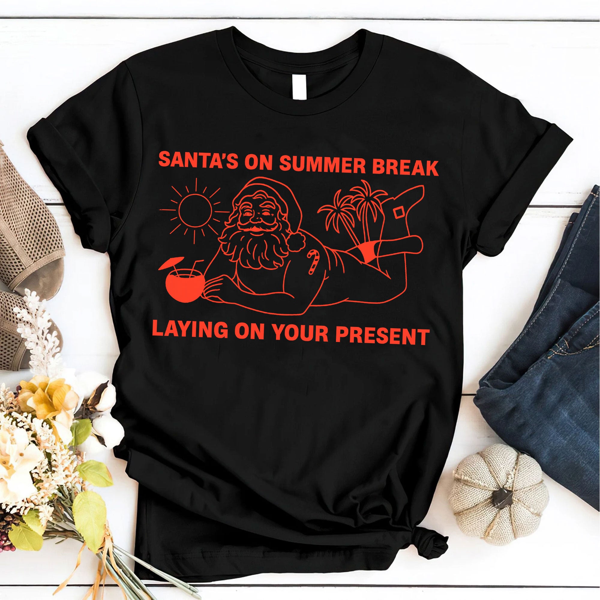 Funny Summer Santa T-Shirt: Relaxed Holiday Vibes Graphic Tee for Beach Lovers and Christmas Enthusiasts - Perfect Gift Idea
 - 6