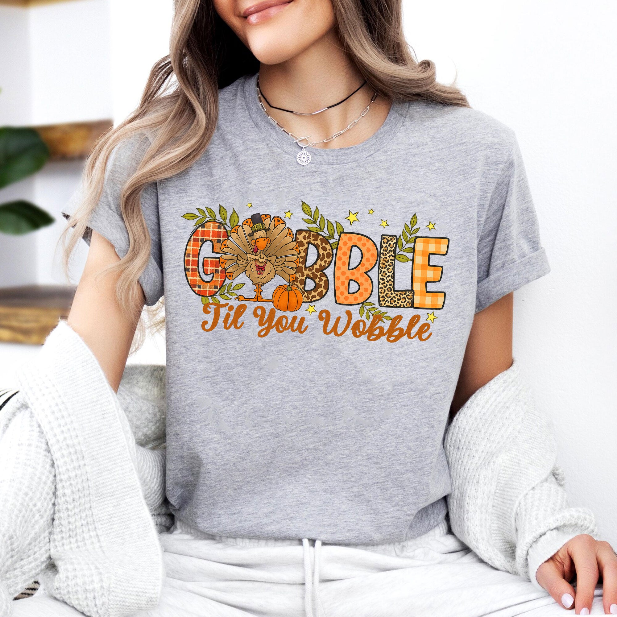 Funny Thanksgiving Shirt: Gobble 'Til You Wobble Graphic Tee for Fall Celebrations, Perfect Gift for Turkey Lovers and Family Gatherings
 - 7