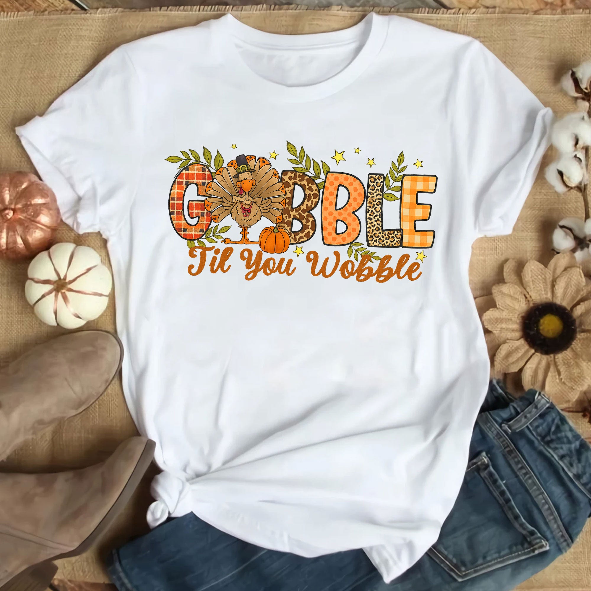 Funny Thanksgiving Shirt: Gobble 'Til You Wobble Graphic Tee for Fall Celebrations, Perfect Gift for Turkey Lovers and Family Gatherings
 - 9