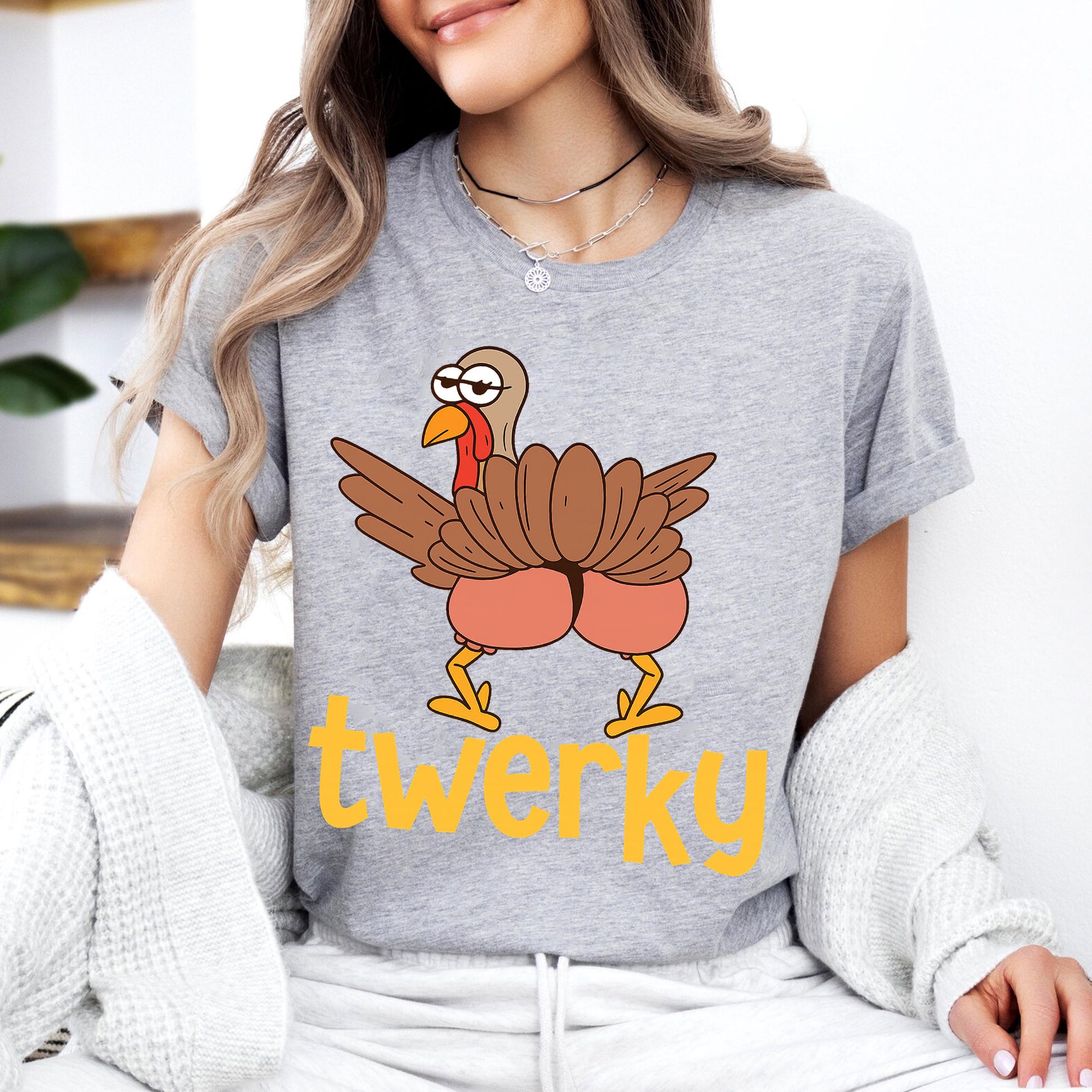“Funny Thanksgiving Turkey Twerk Shirt - Cute and Comfy Holiday T-Shirt for Family Gatherings and Festive Celebrations”
 - 7