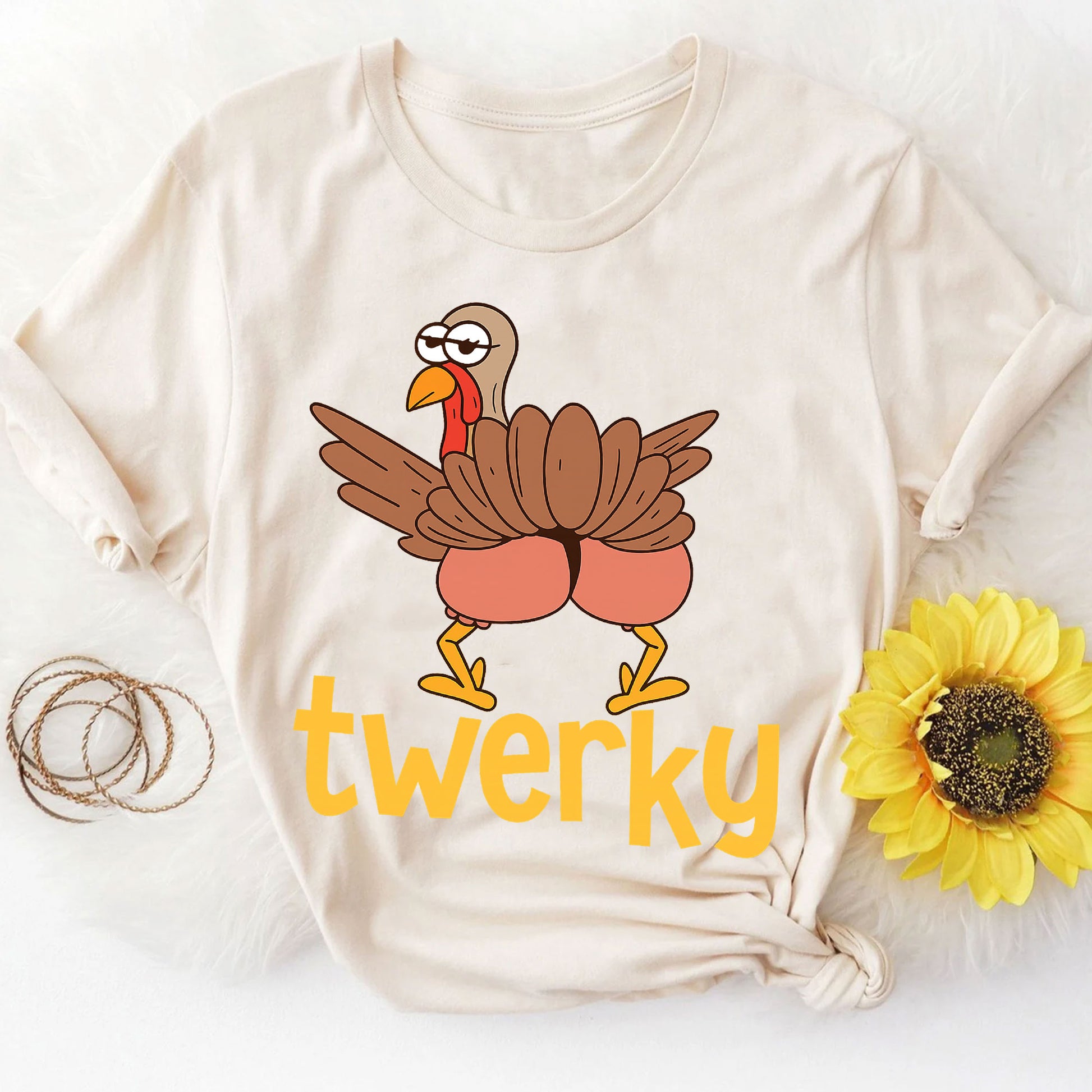 “Funny Thanksgiving Turkey Twerk Shirt - Cute and Comfy Holiday T-Shirt for Family Gatherings and Festive Celebrations”
 - 8
