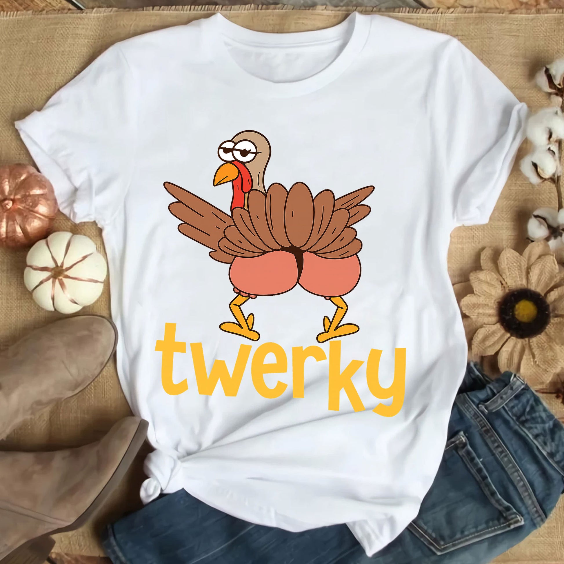 “Funny Thanksgiving Turkey Twerk Shirt - Cute and Comfy Holiday T-Shirt for Family Gatherings and Festive Celebrations”
 - 9