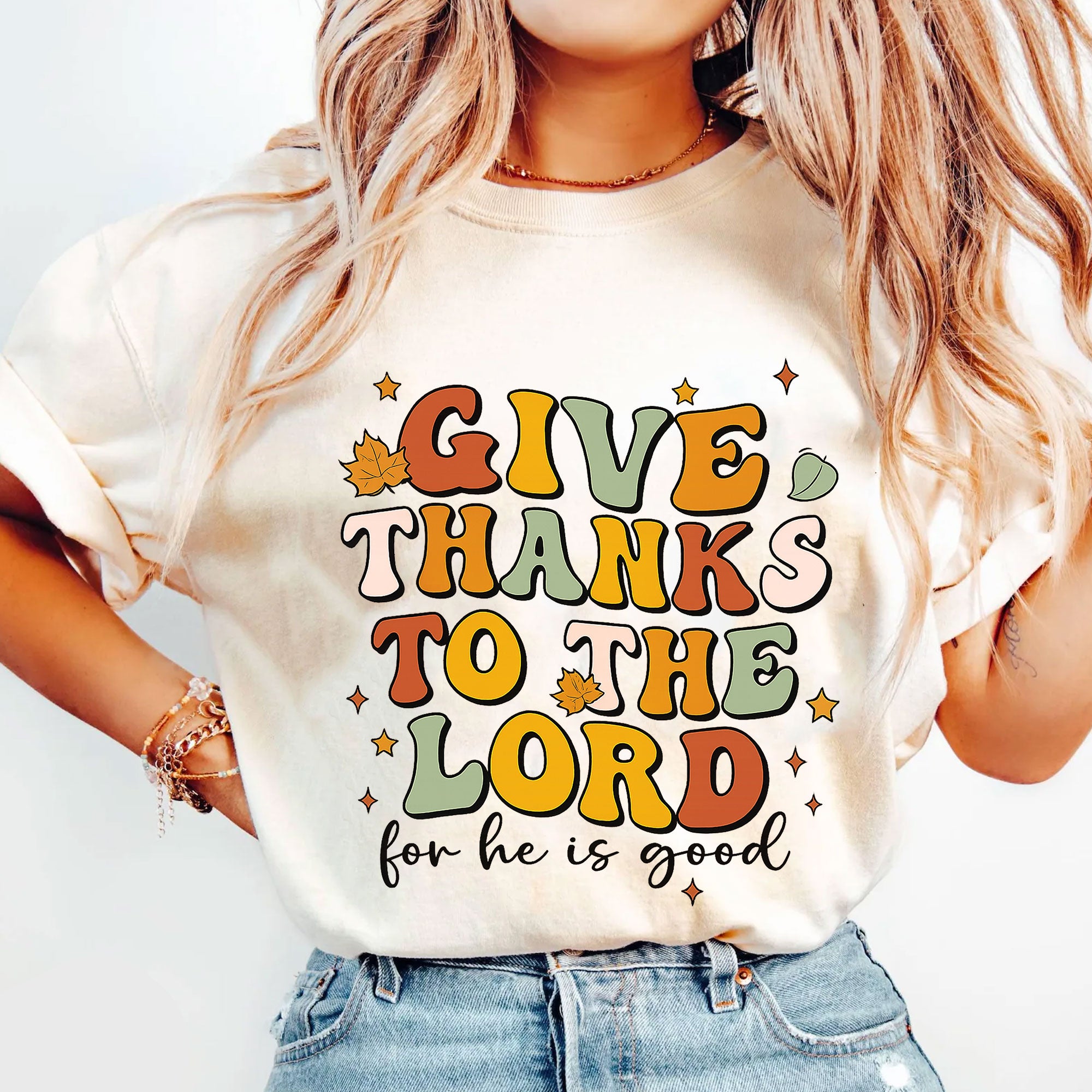 Give Thanks to the Lord for He Is Good Thanksgiving Shirt - Festive Fall Tee for Family Gatherings and Celebrations
 - 5