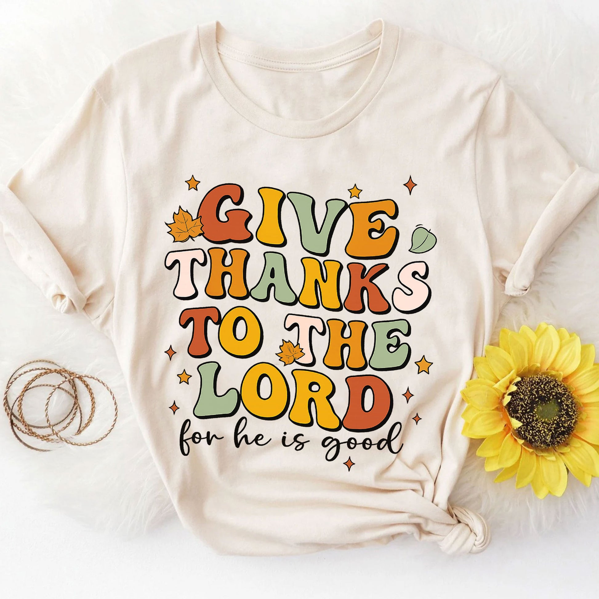 Give Thanks to the Lord for He Is Good Thanksgiving Shirt - Festive Fall Tee for Family Gatherings and Celebrations
 - 8