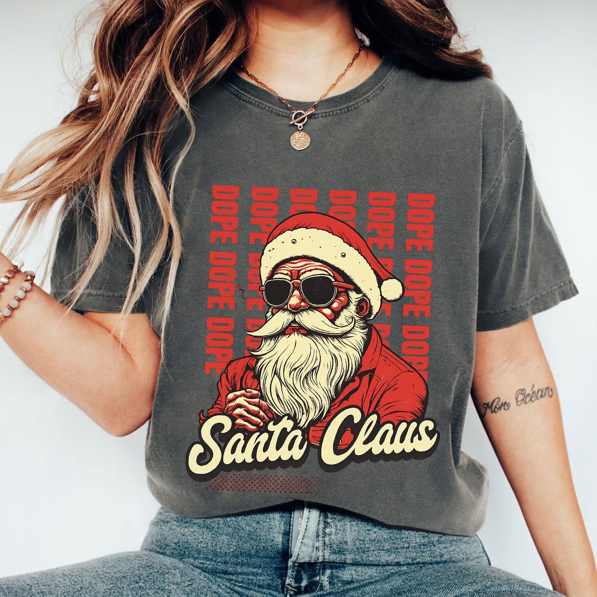 Hip Santa Claus Graphic Tee for Christmas | Cool Vintage Style Shirt with Dope Santa Claus Design | Fun Holiday Gift for Trendsetters
 - 1