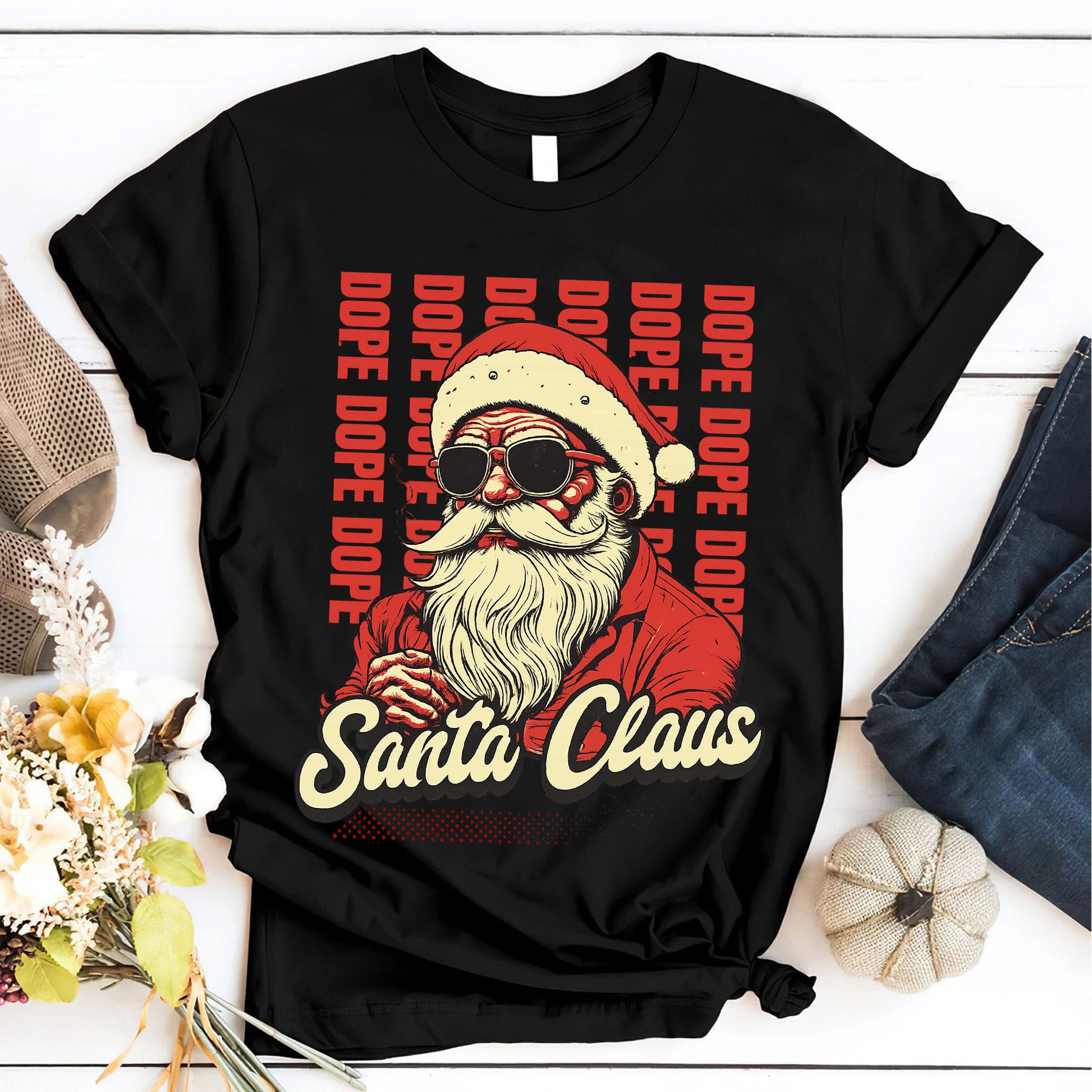 Hip Santa Claus Graphic Tee for Christmas | Cool Vintage Style Shirt with Dope Santa Claus Design | Fun Holiday Gift for Trendsetters
 - 6
