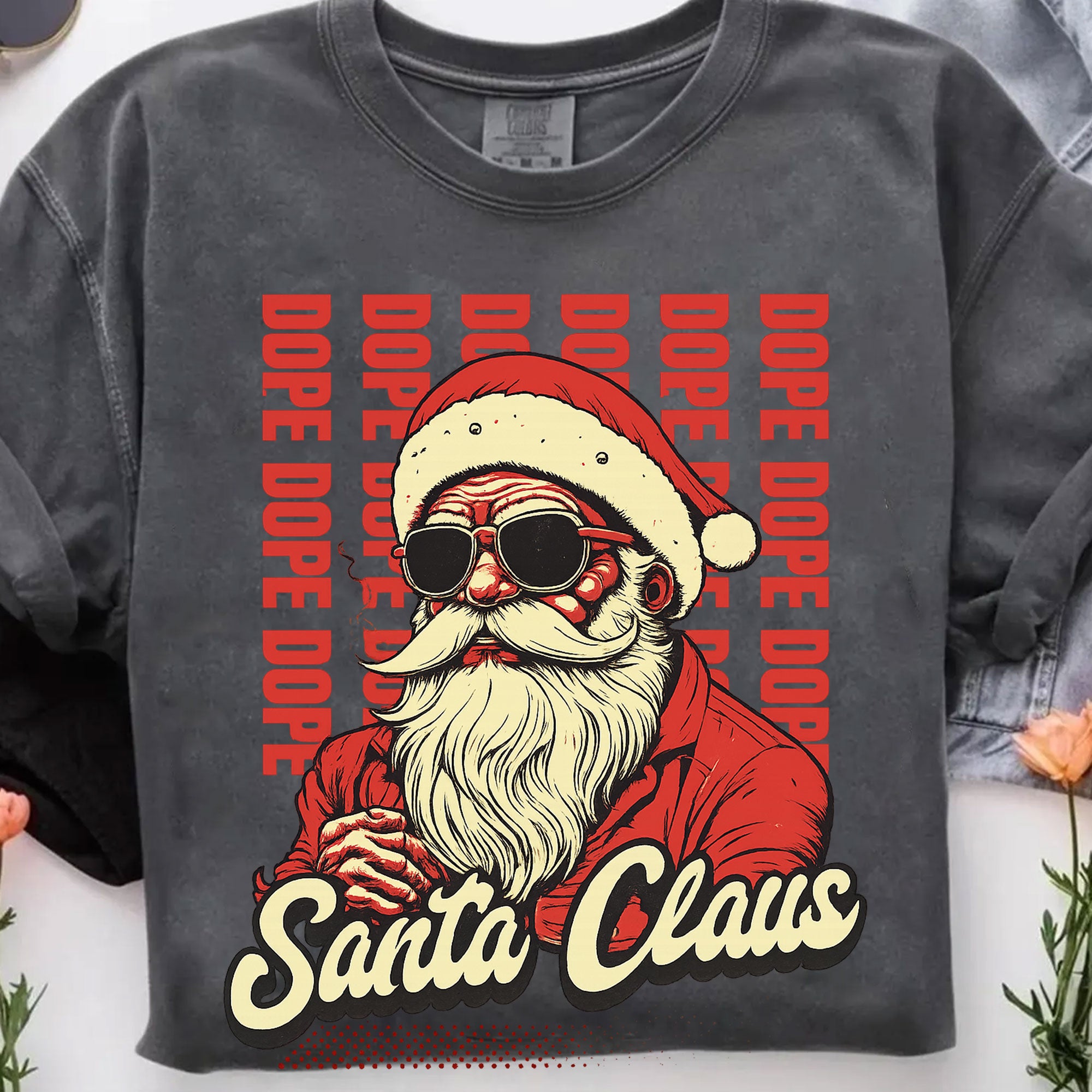 Hip Santa Claus Graphic Tee for Christmas | Cool Vintage Style Shirt with Dope Santa Claus Design | Fun Holiday Gift for Trendsetters
 - 7