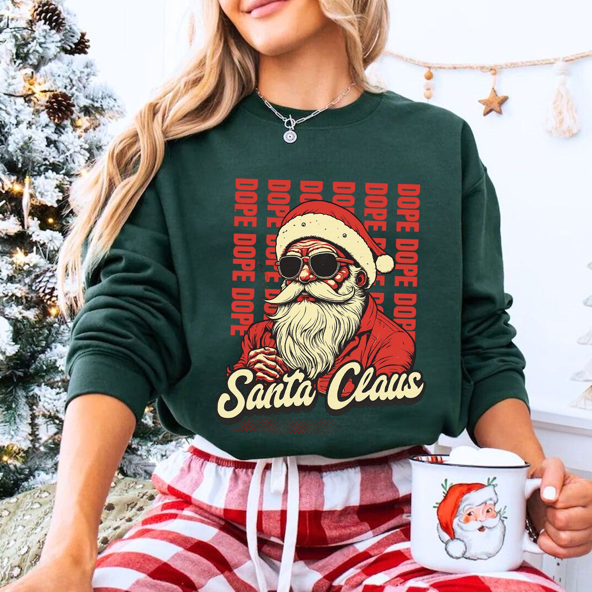 Hip Santa Claus Graphic Tee for Christmas | Cool Vintage Style Shirt with Dope Santa Claus Design | Fun Holiday Gift for Trendsetters
 - 8