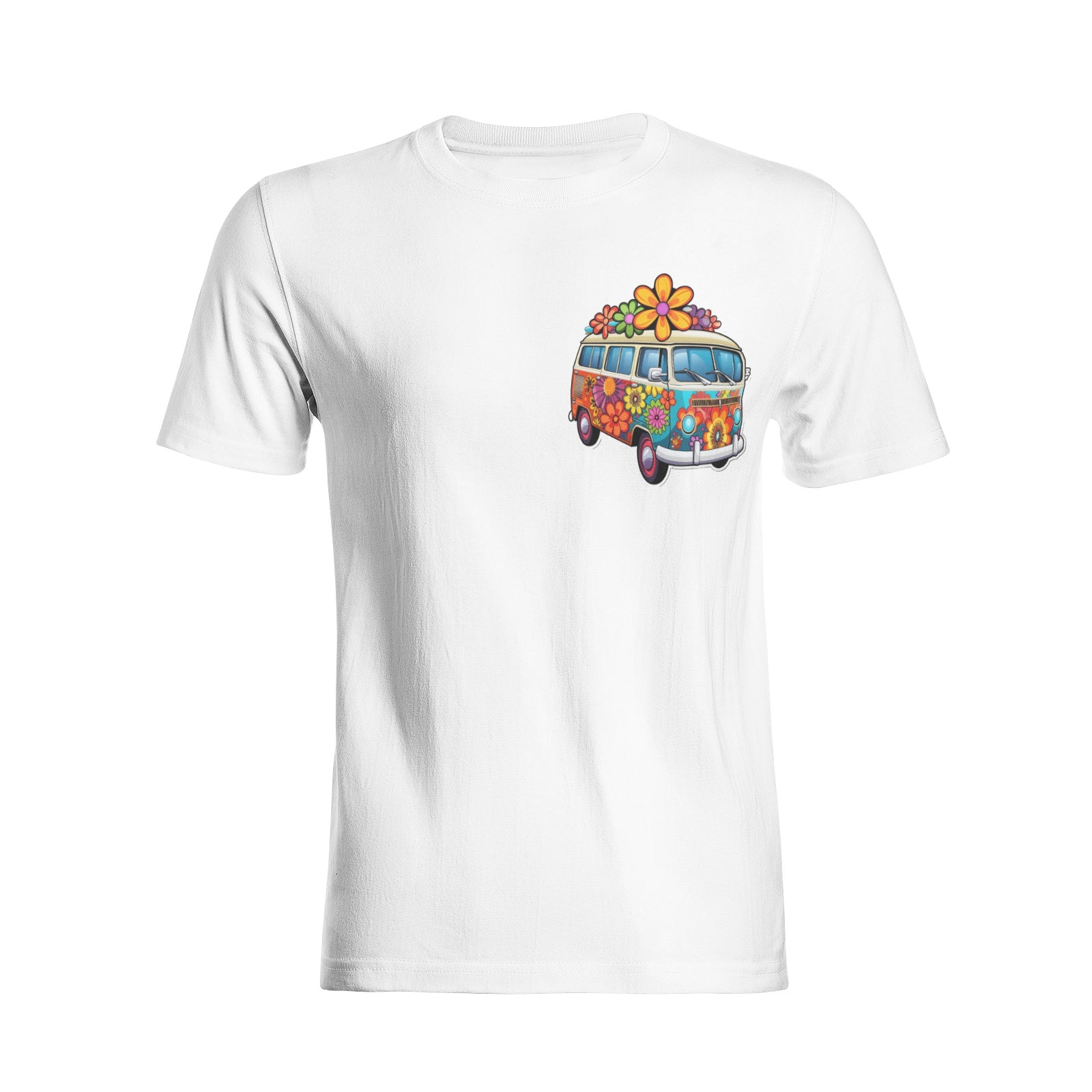 Hippie Floral Van Cotton T-Shirts