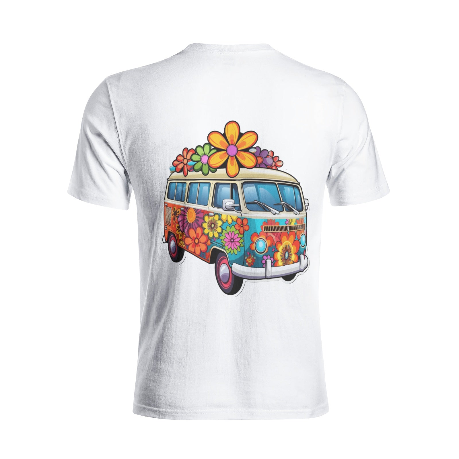 Hippie Floral Van Cotton T-Shirts