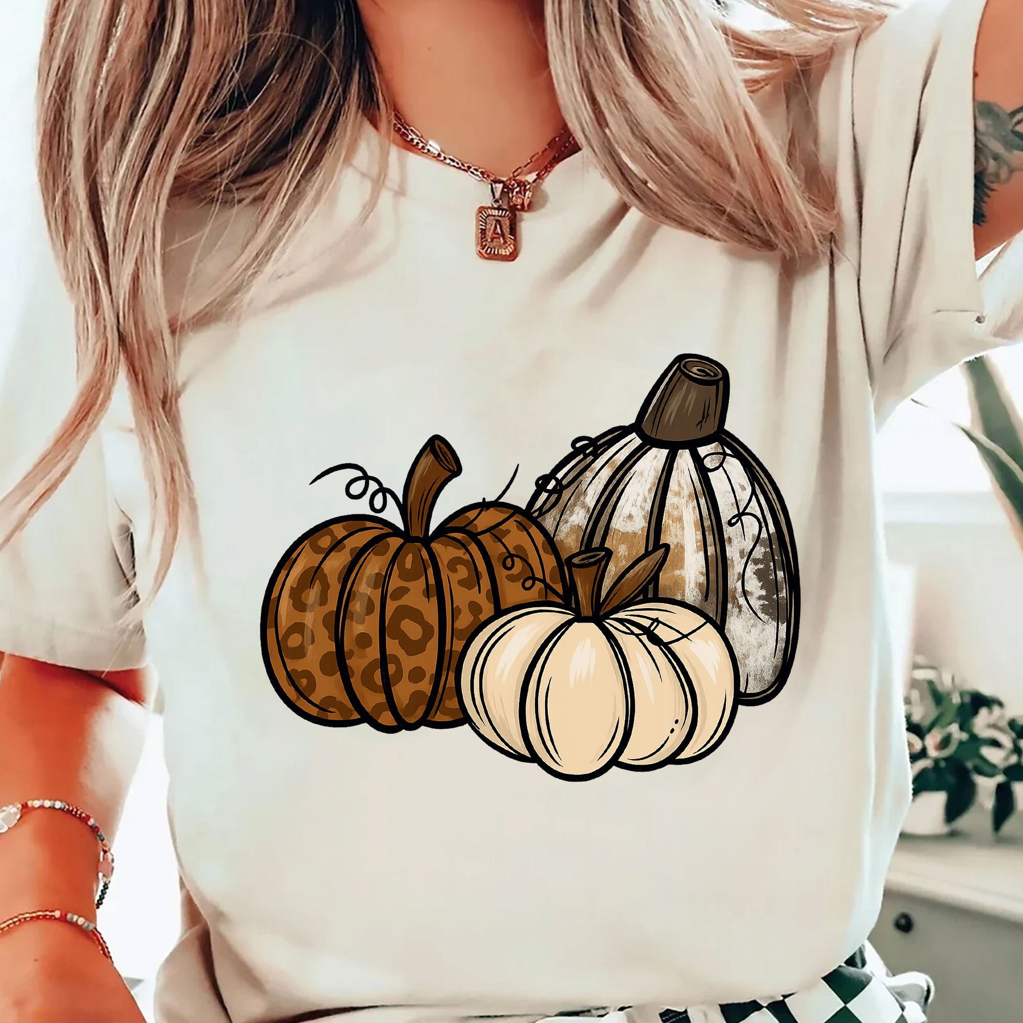 Leopard Print Pumpkin Thanksgiving Shirt - Cute Fall Harvest Tee with Rustic Autumn Design for Women - Perfect Holiday Outfit
 - 2