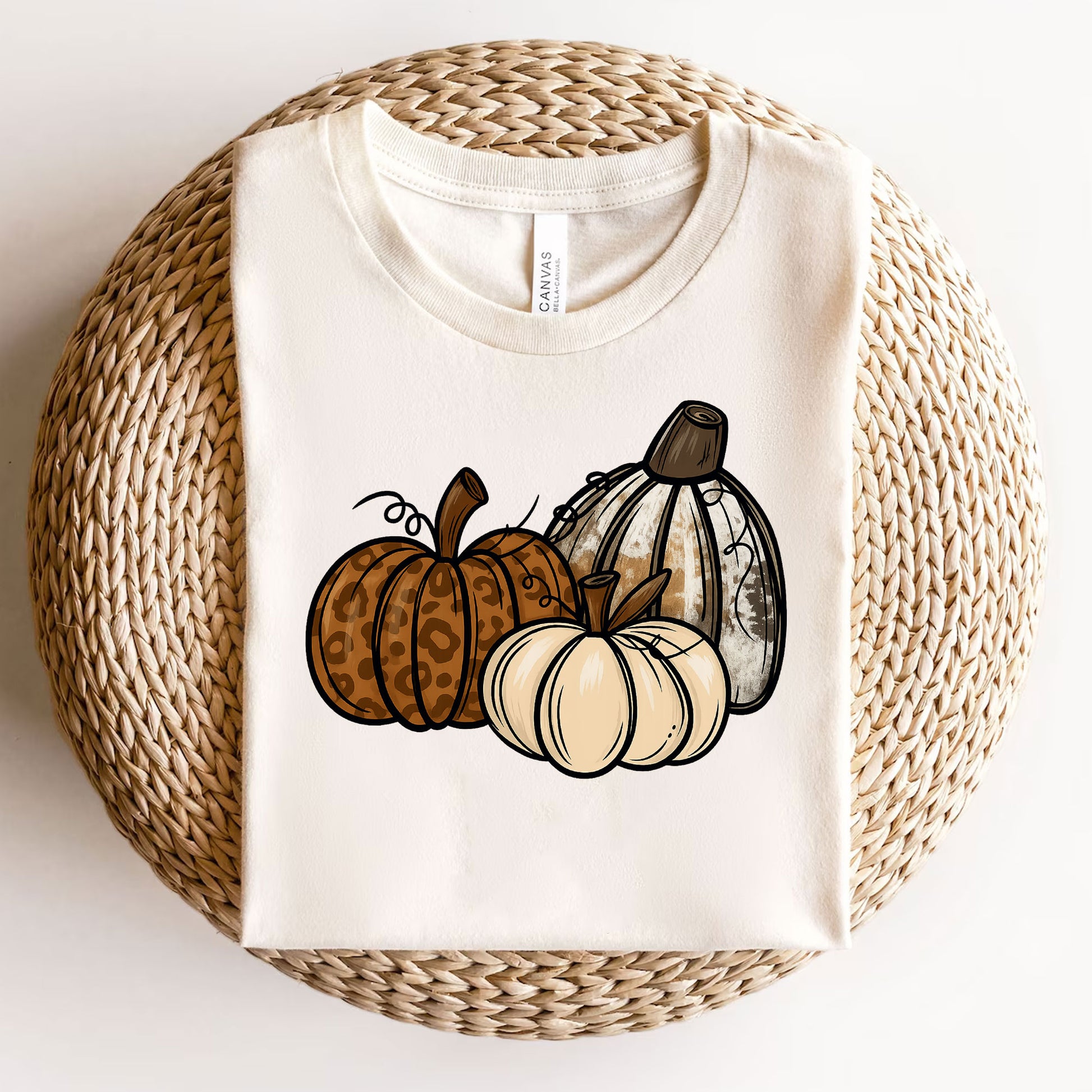Leopard Print Pumpkin Thanksgiving Shirt - Cute Fall Harvest Tee with Rustic Autumn Design for Women - Perfect Holiday Outfit
 - 3
