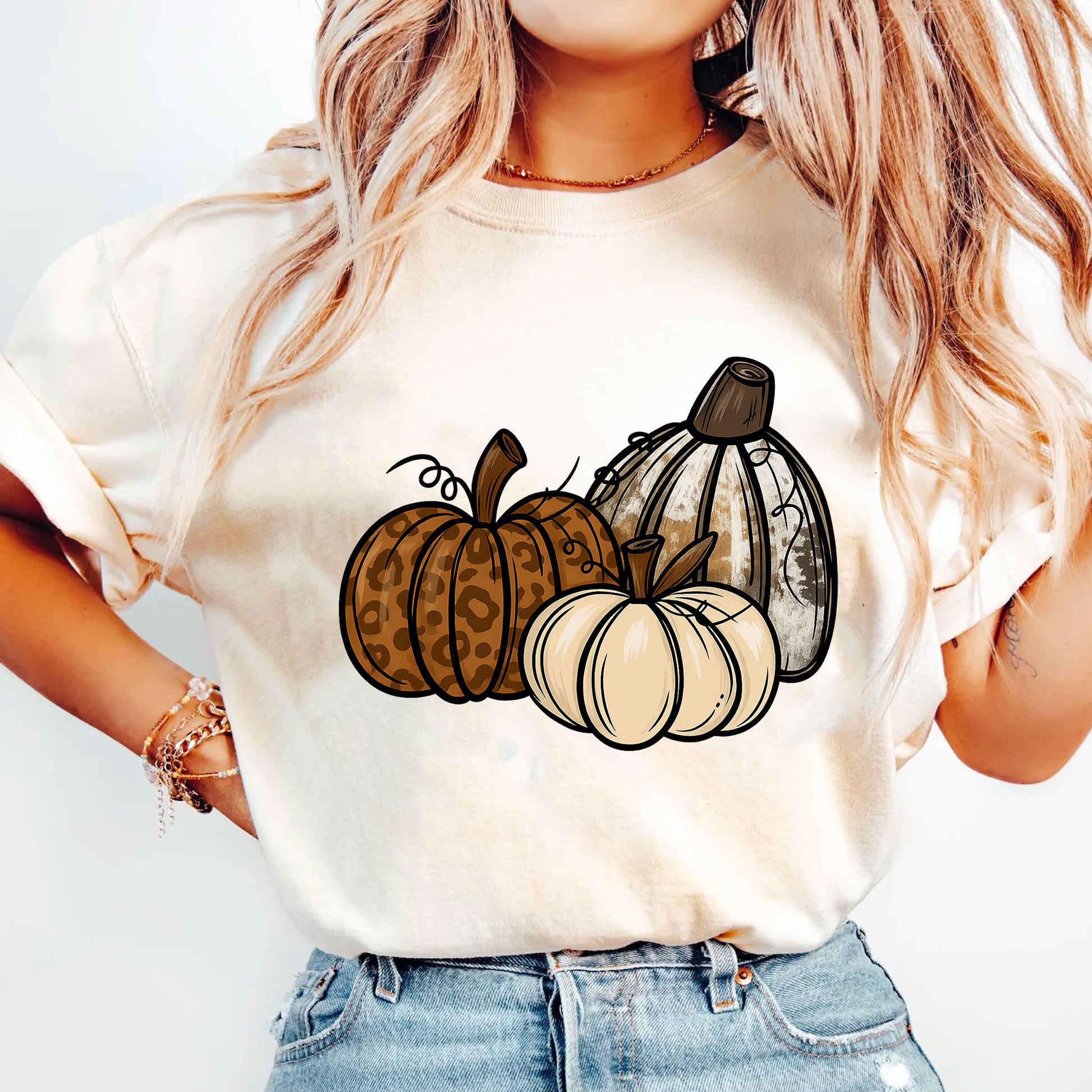 Leopard Print Pumpkin Thanksgiving Shirt - Cute Fall Harvest Tee with Rustic Autumn Design for Women - Perfect Holiday Outfit
 - 5