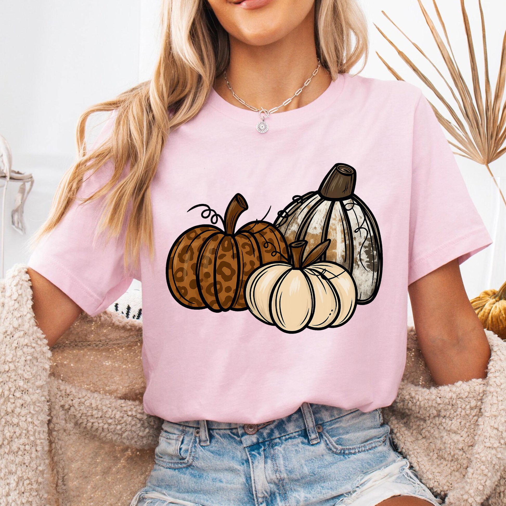 Leopard Print Pumpkin Thanksgiving Shirt - Cute Fall Harvest Tee with Rustic Autumn Design for Women - Perfect Holiday Outfit
 - 6