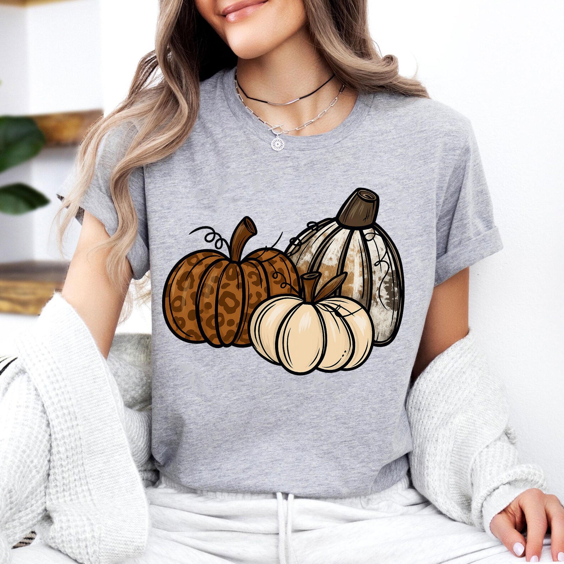 Leopard Print Pumpkin Thanksgiving Shirt - Cute Fall Harvest Tee with Rustic Autumn Design for Women - Perfect Holiday Outfit
 - 7