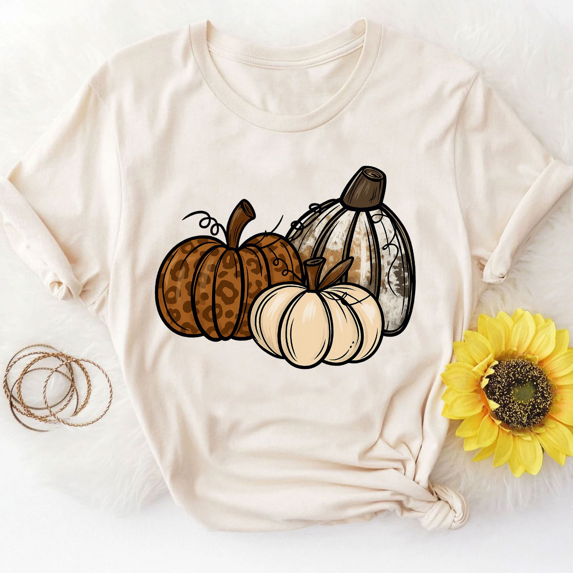 Leopard Print Pumpkin Thanksgiving Shirt - Cute Fall Harvest Tee with Rustic Autumn Design for Women - Perfect Holiday Outfit
 - 8