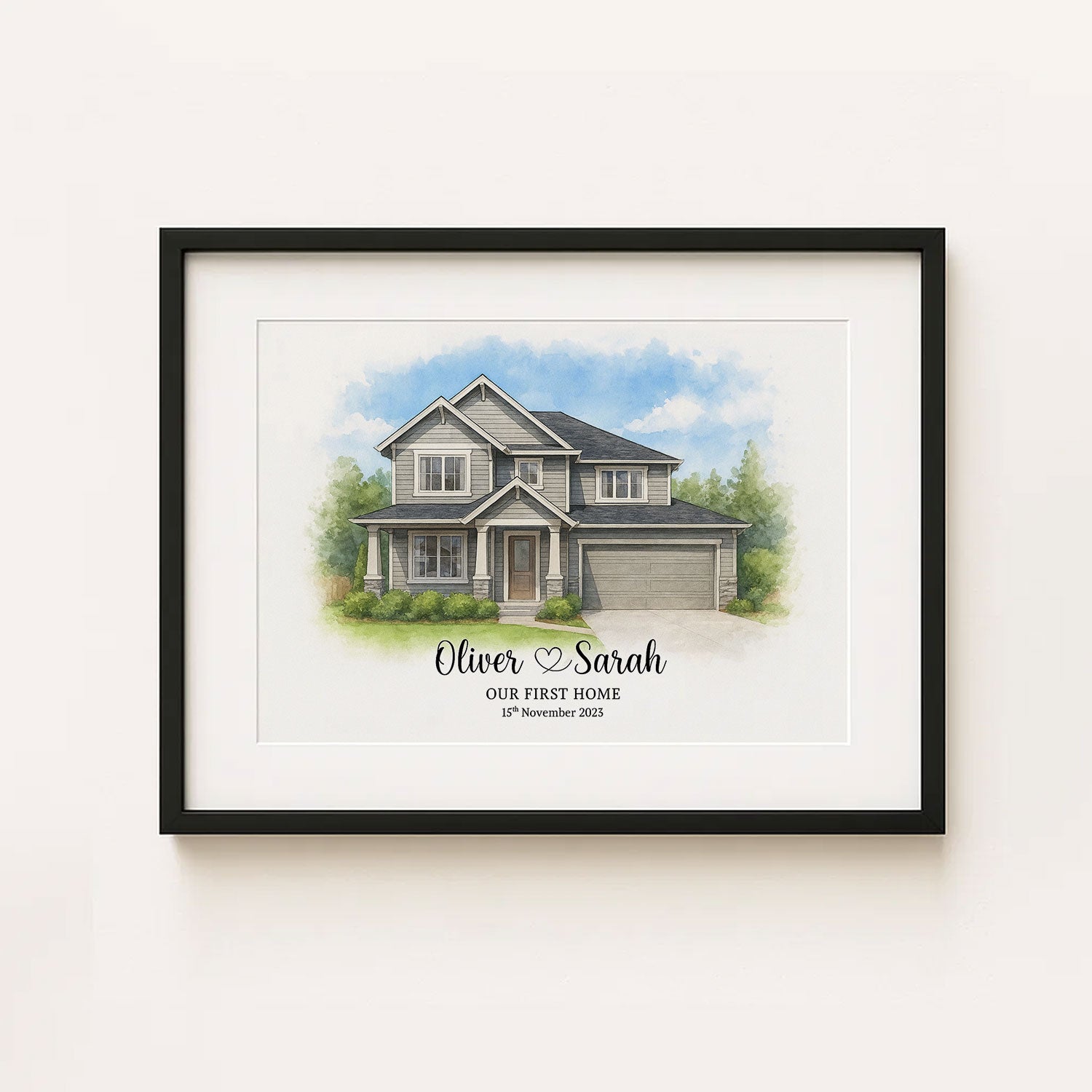 Personalized House Portrait: Beautiful Watercolor Art of The Johnsons' Home at 710 Maple Lane
 - 1