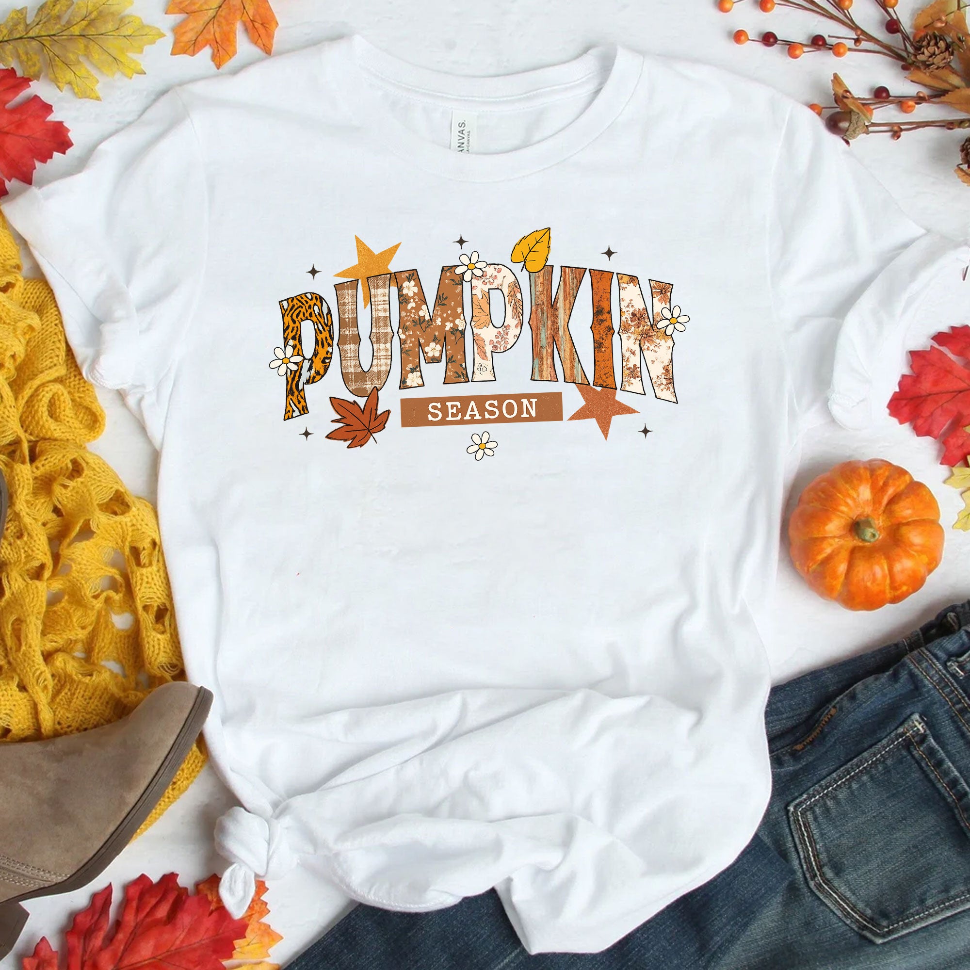 Pumpkin Season Shirt for Women | Fall Graphic Tee | Cute Thanksgiving Apparel | Trendy Autumn Fashion | Perfect Gift for Pumpkin Lovers
 - 1