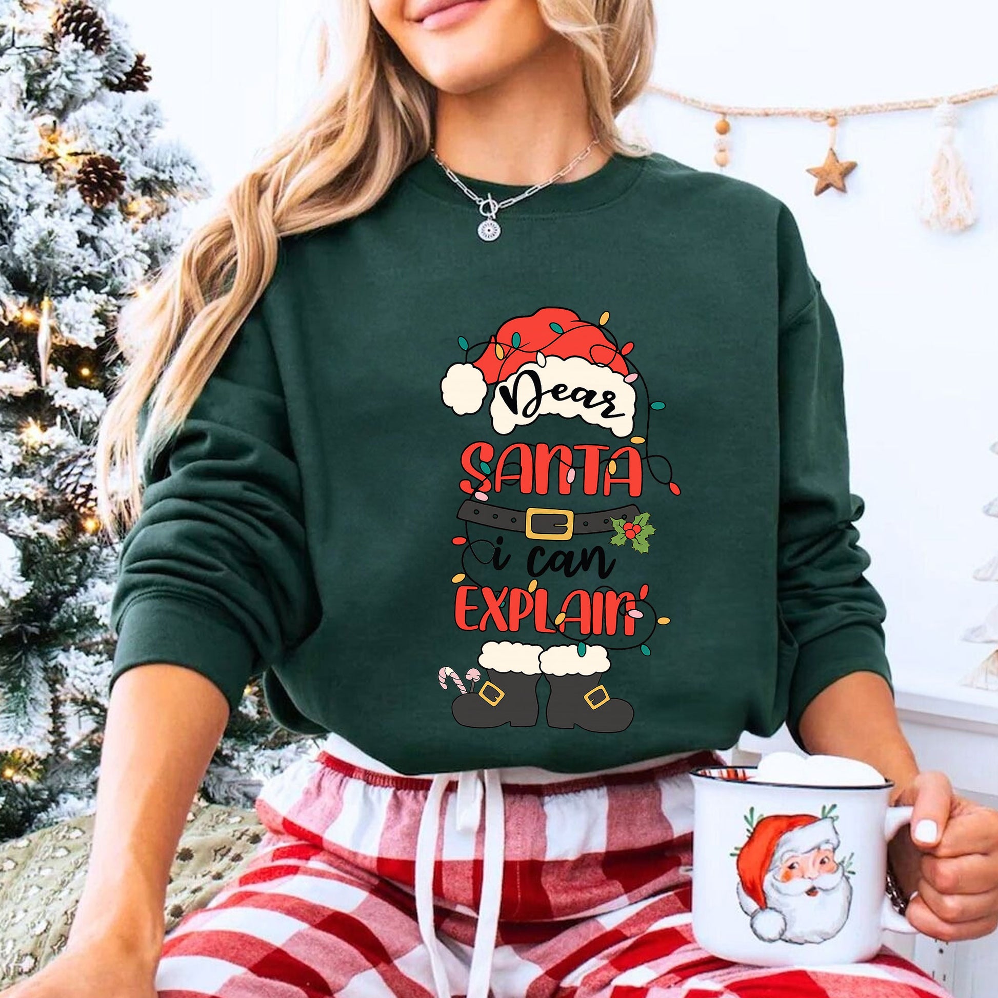 Quirky Dear Santa, I Can Explain Christmas Graphic Tee – Fun Holiday T-Shirt for Women – Perfect Festive Apparel Gift Idea
 - 8