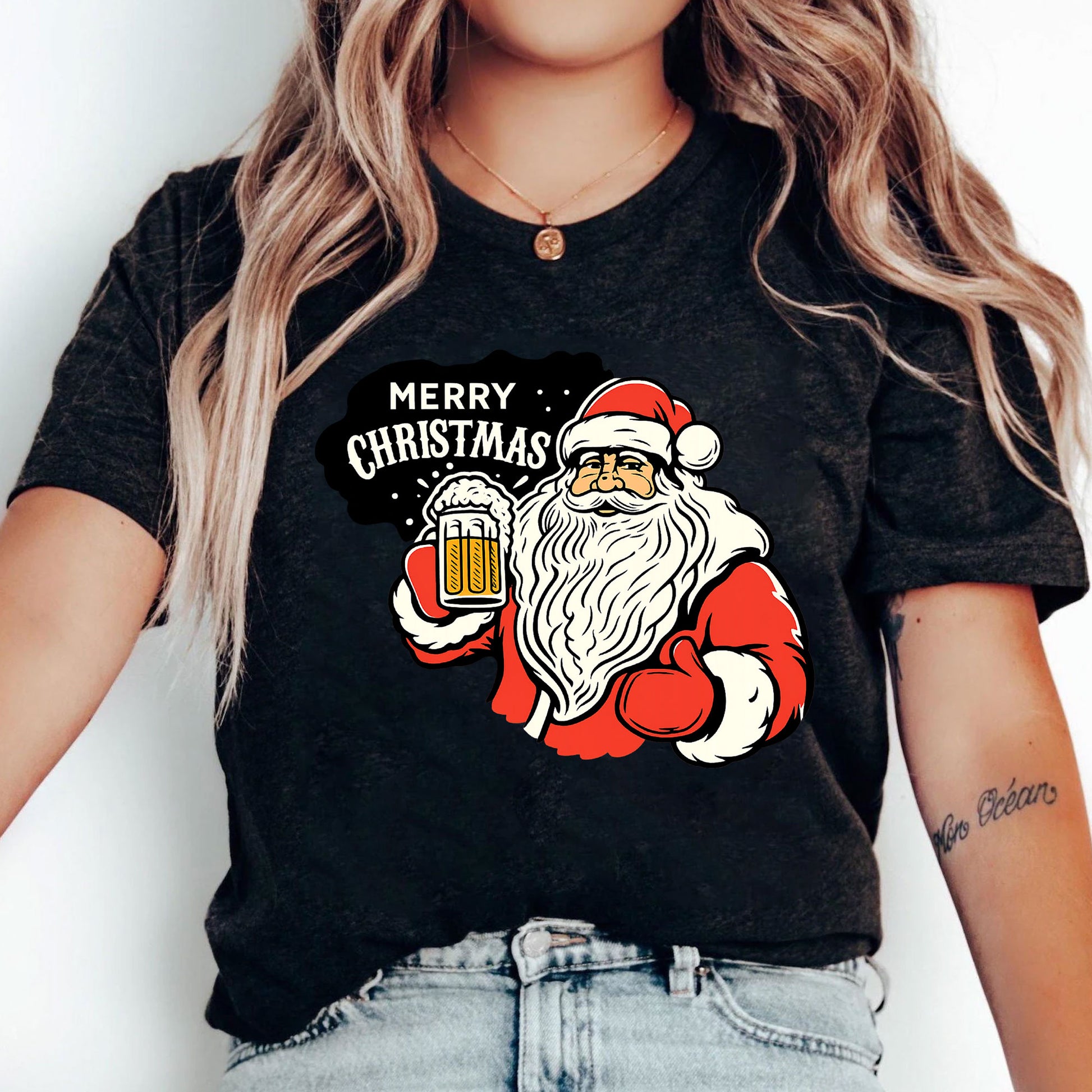 Santa Beer Festive T-Shirt - Merry Christmas Graphic Tee for Holiday Cheer - Perfect Gift for Santa Lovers and Winter Celebrations
 - 5