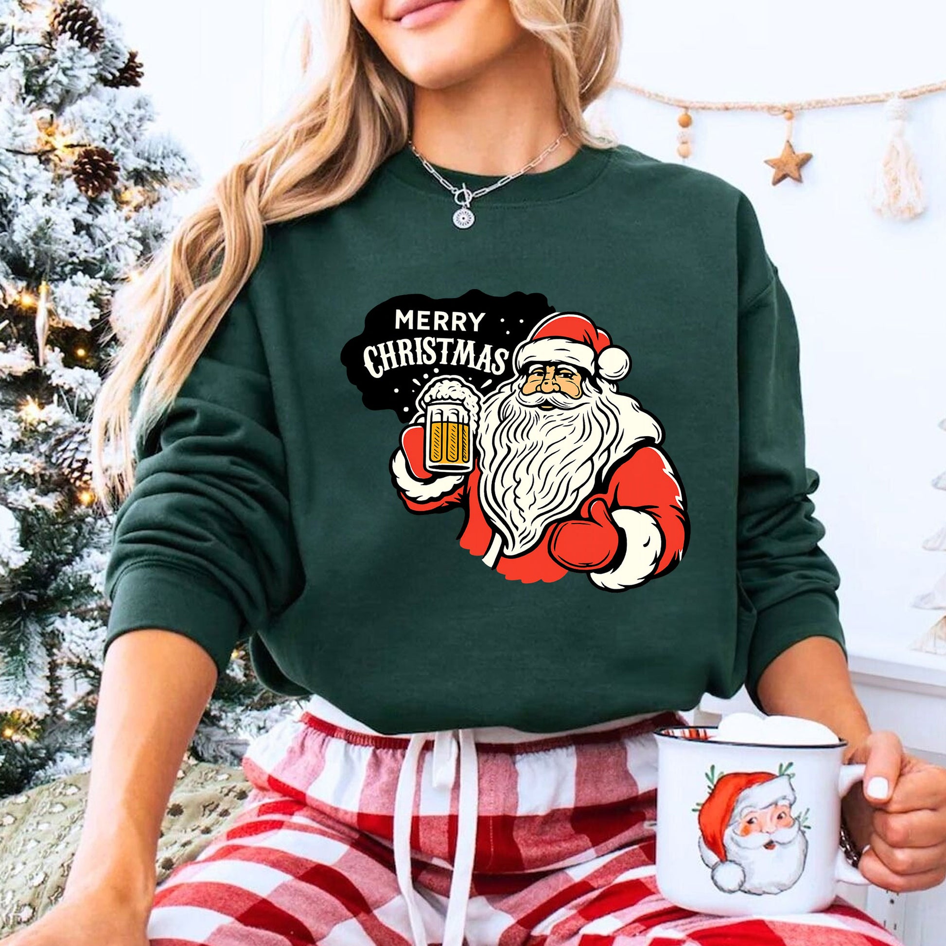 Santa Beer Festive T-Shirt - Merry Christmas Graphic Tee for Holiday Cheer - Perfect Gift for Santa Lovers and Winter Celebrations
 - 8