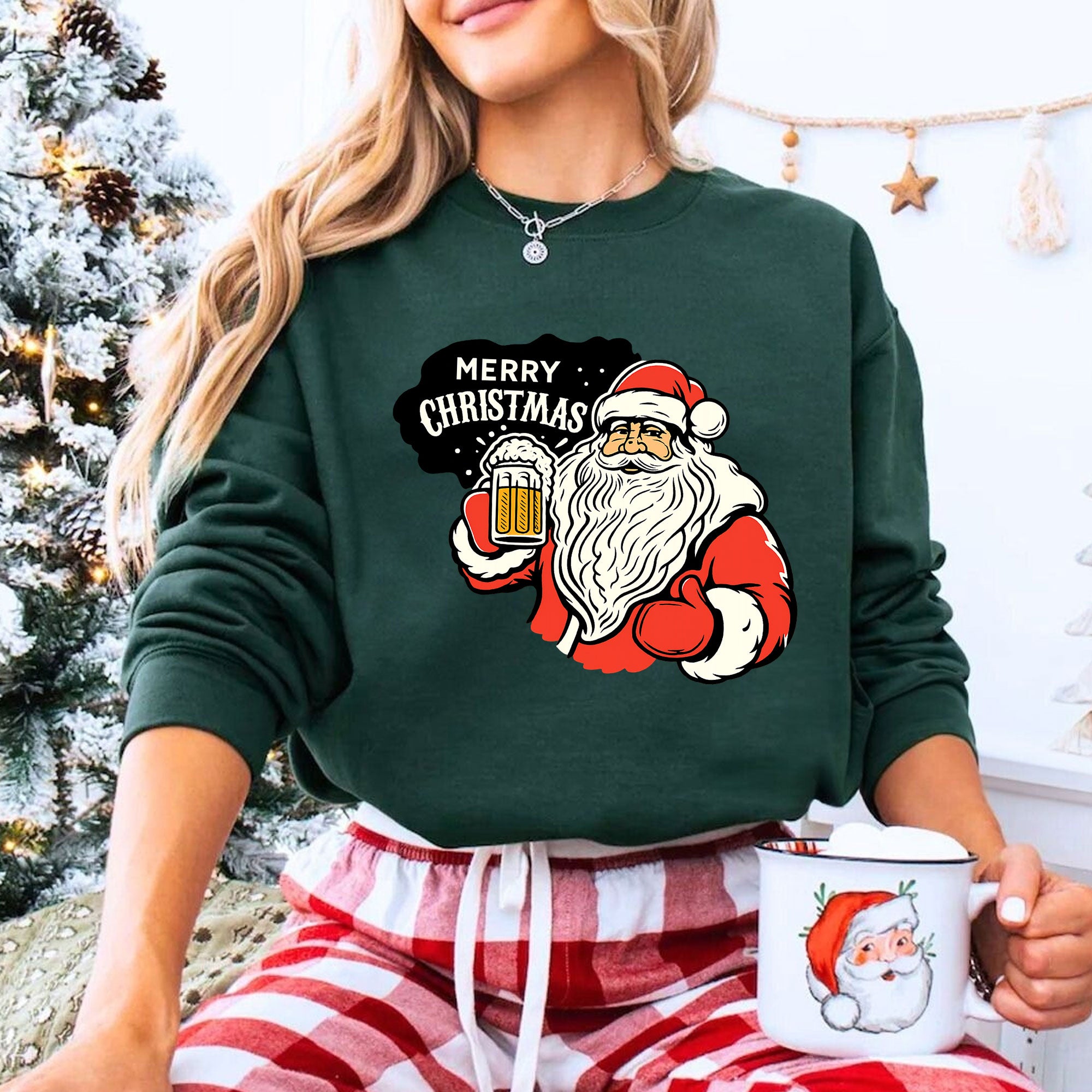 Santa Beer Festive T-Shirt - Merry Christmas Graphic Tee for Holiday Cheer - Perfect Gift for Santa Lovers and Winter Celebrations
 - 8