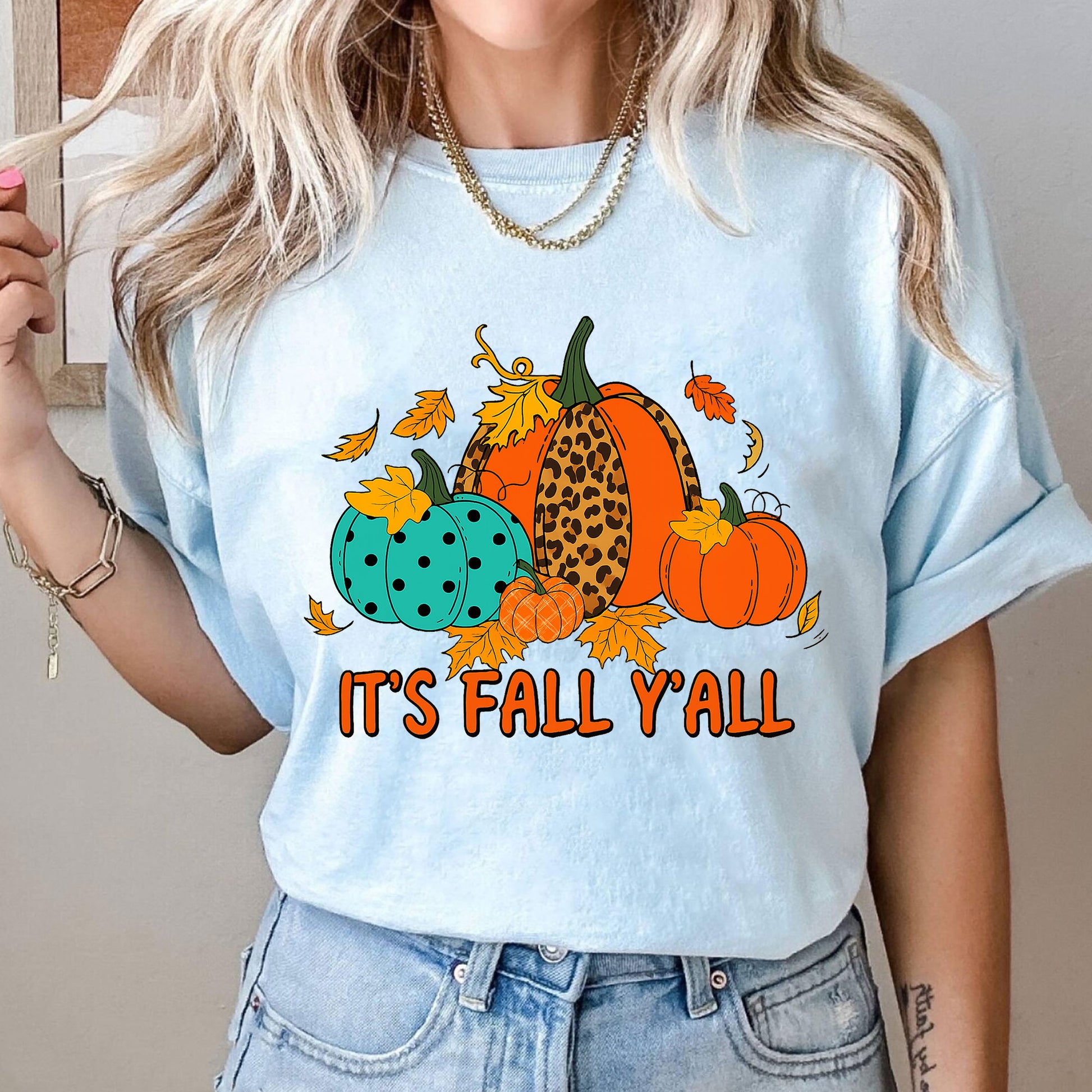 Stylish Thanksgiving Shirt - It's Fall Y'all Pumpkin Graphic Tee | Perfect Fall Outfit for Women - Cozy Autumn Vibes Apparel
 - 10