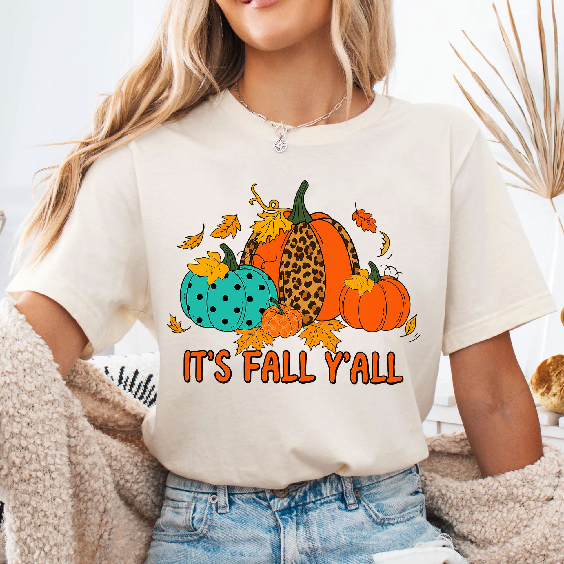 Stylish Thanksgiving Shirt - It's Fall Y'all Pumpkin Graphic Tee | Perfect Fall Outfit for Women - Cozy Autumn Vibes Apparel
 - 4