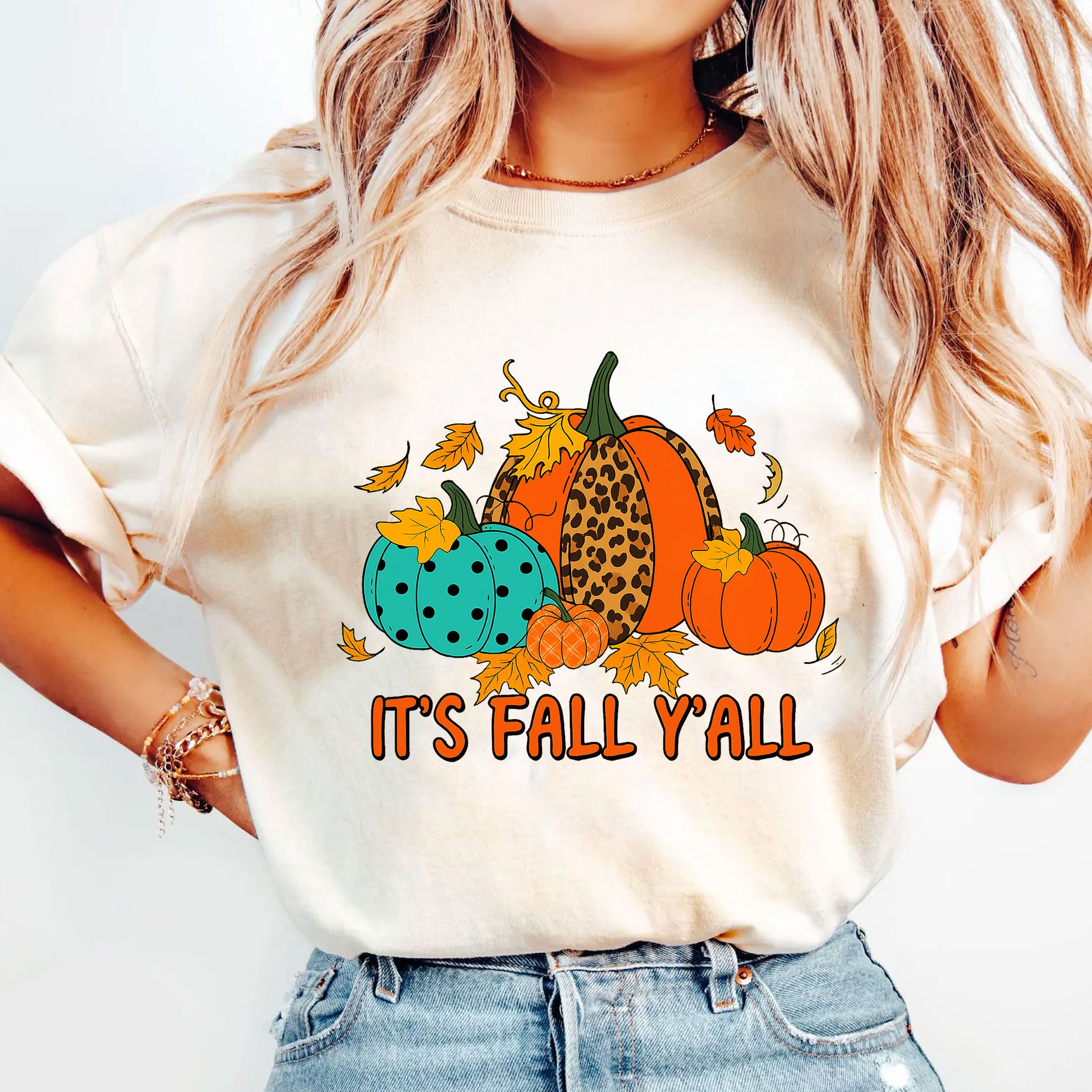 Stylish Thanksgiving Shirt - It's Fall Y'all Pumpkin Graphic Tee | Perfect Fall Outfit for Women - Cozy Autumn Vibes Apparel
 - 5