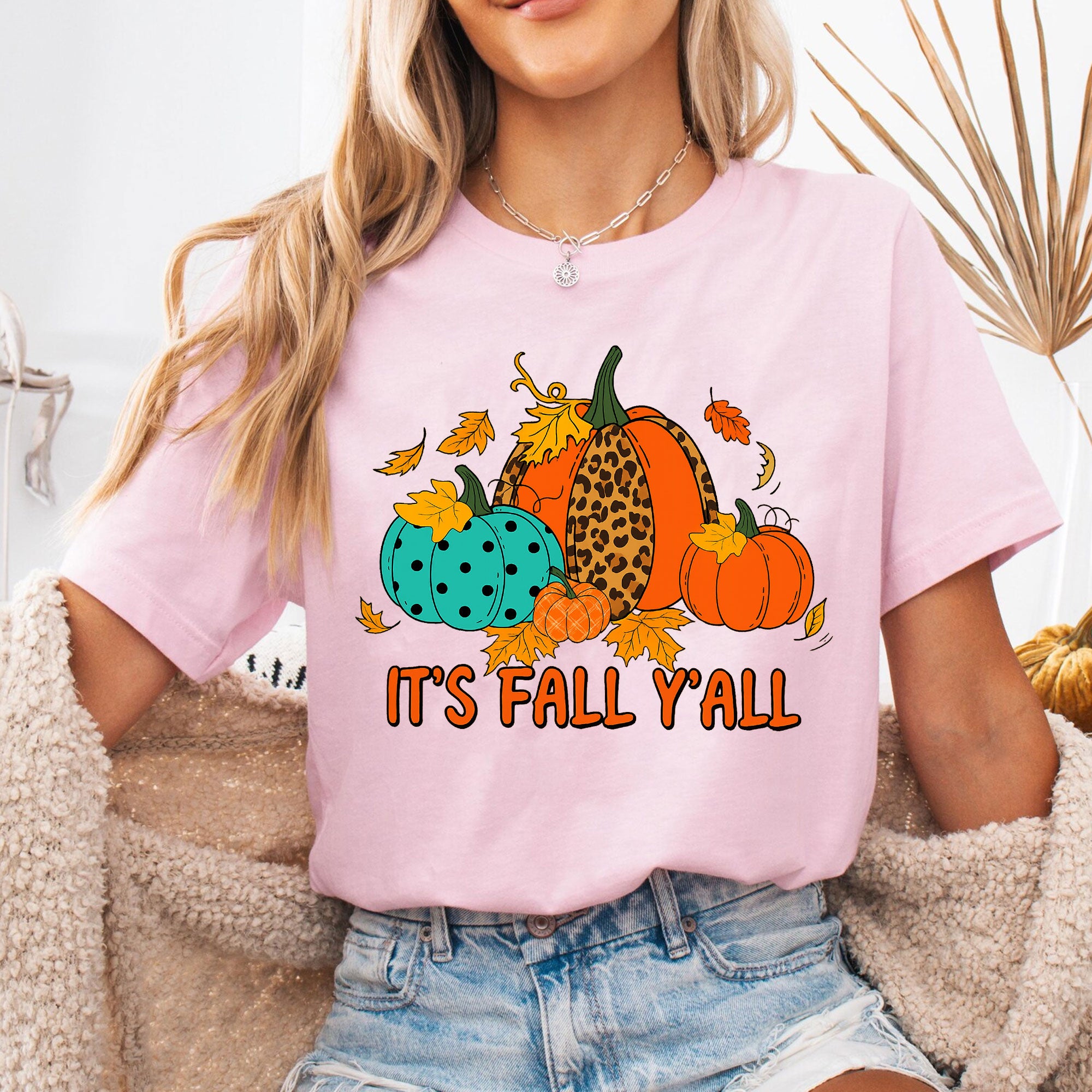 Stylish Thanksgiving Shirt - It's Fall Y'all Pumpkin Graphic Tee | Perfect Fall Outfit for Women - Cozy Autumn Vibes Apparel
 - 6