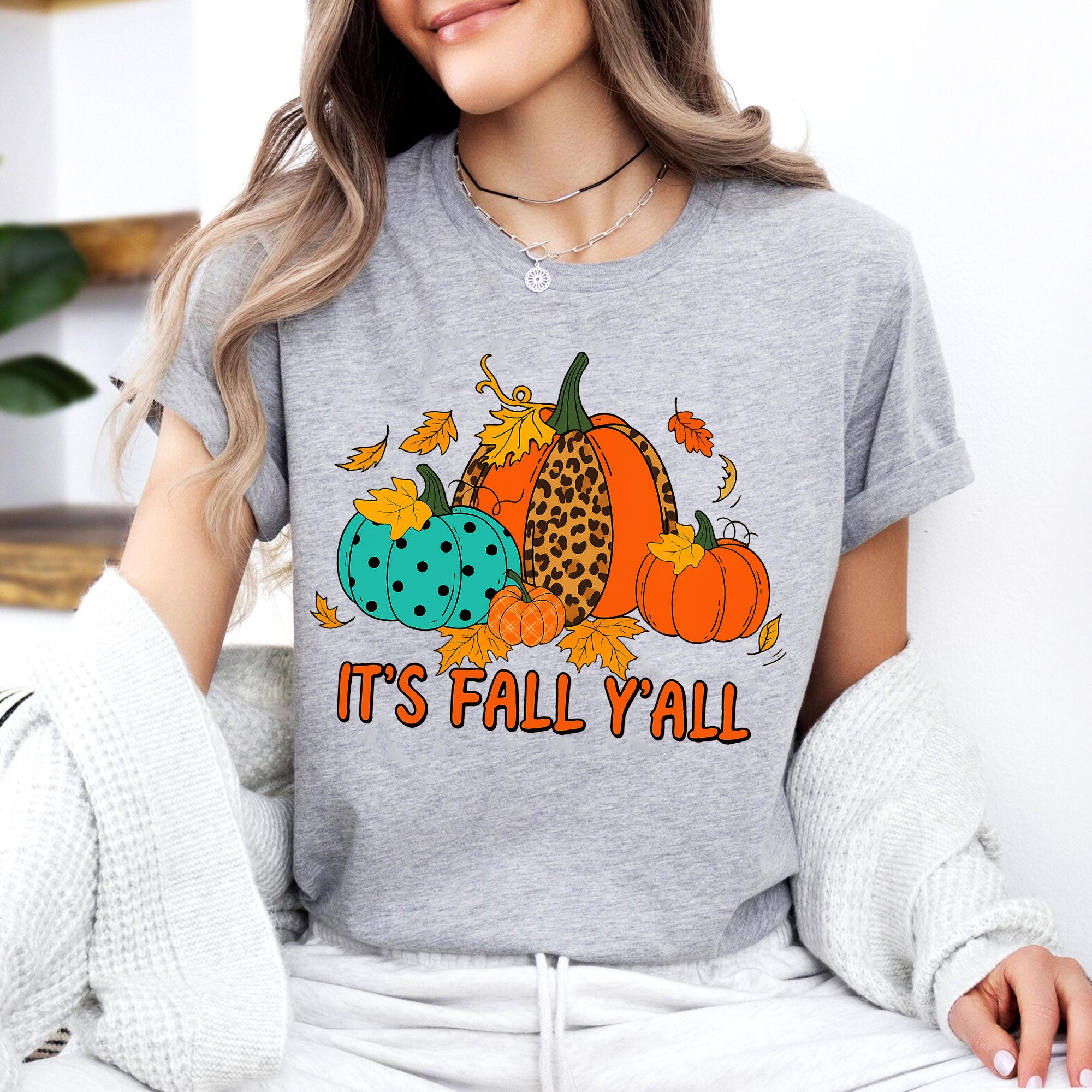 Stylish Thanksgiving Shirt - It's Fall Y'all Pumpkin Graphic Tee | Perfect Fall Outfit for Women - Cozy Autumn Vibes Apparel
 - 7