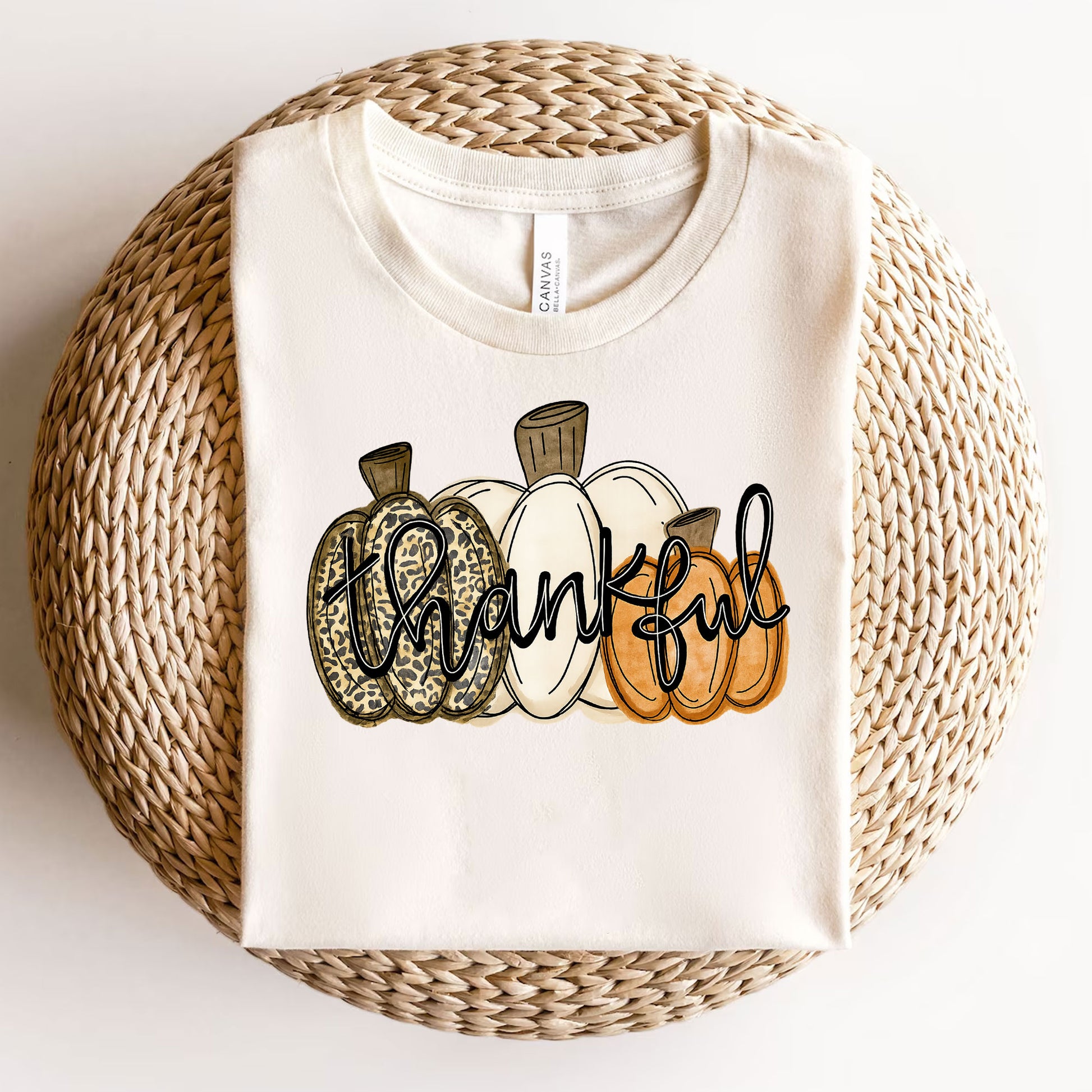 Thankful Pumpkin Graphic Tee for Women - Cute Fall Thanksgiving Shirt with Stylish Design for Holiday Celebrations and Family Gatherings
 - 3