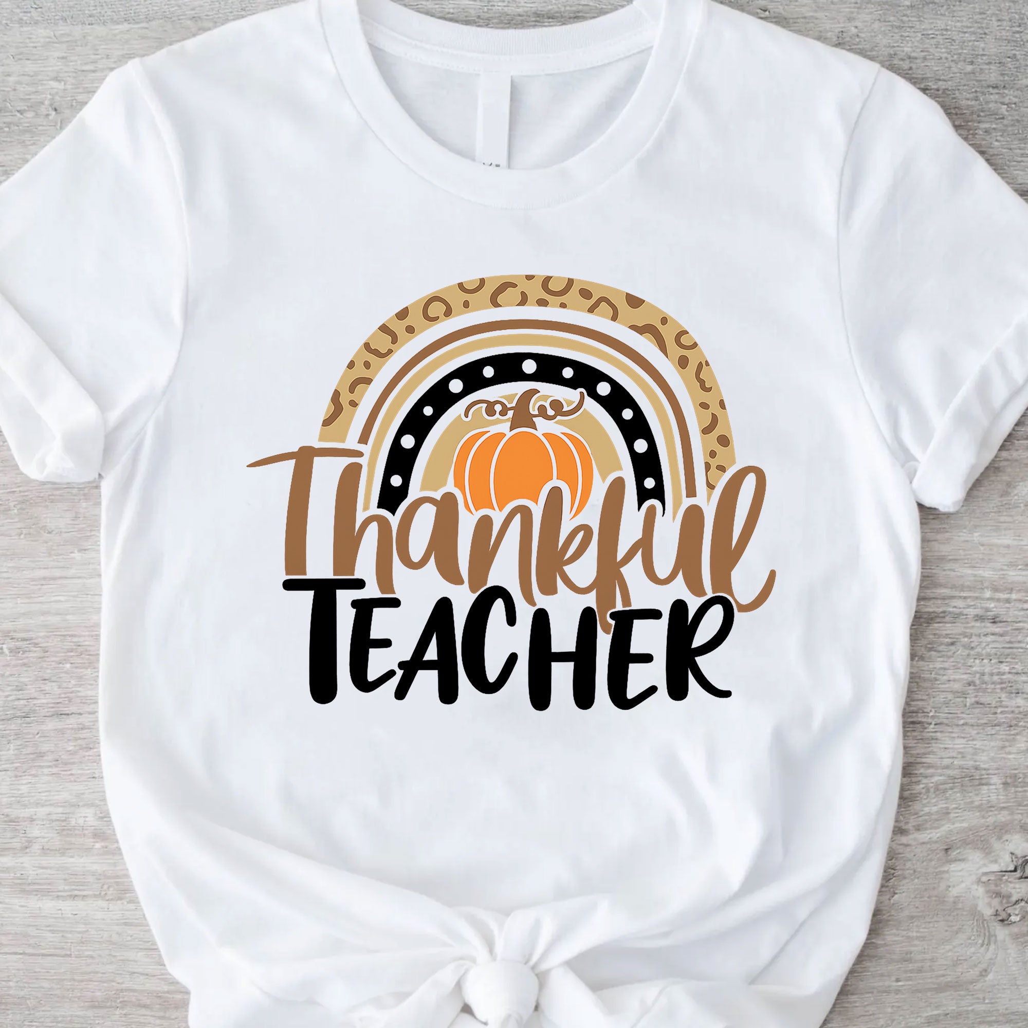 Thankful Teacher Thanksgiving Shirt - Cute Fall Graphic Tee for Educators, Perfect for Thanksgiving Celebrations and Gifts
 - 11
