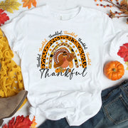 Thankful Thanksgiving Shirt for Women - Cute Turkey Design with Fall Colors, Perfect for Family Gatherings and Holiday Celebrations
 - 1