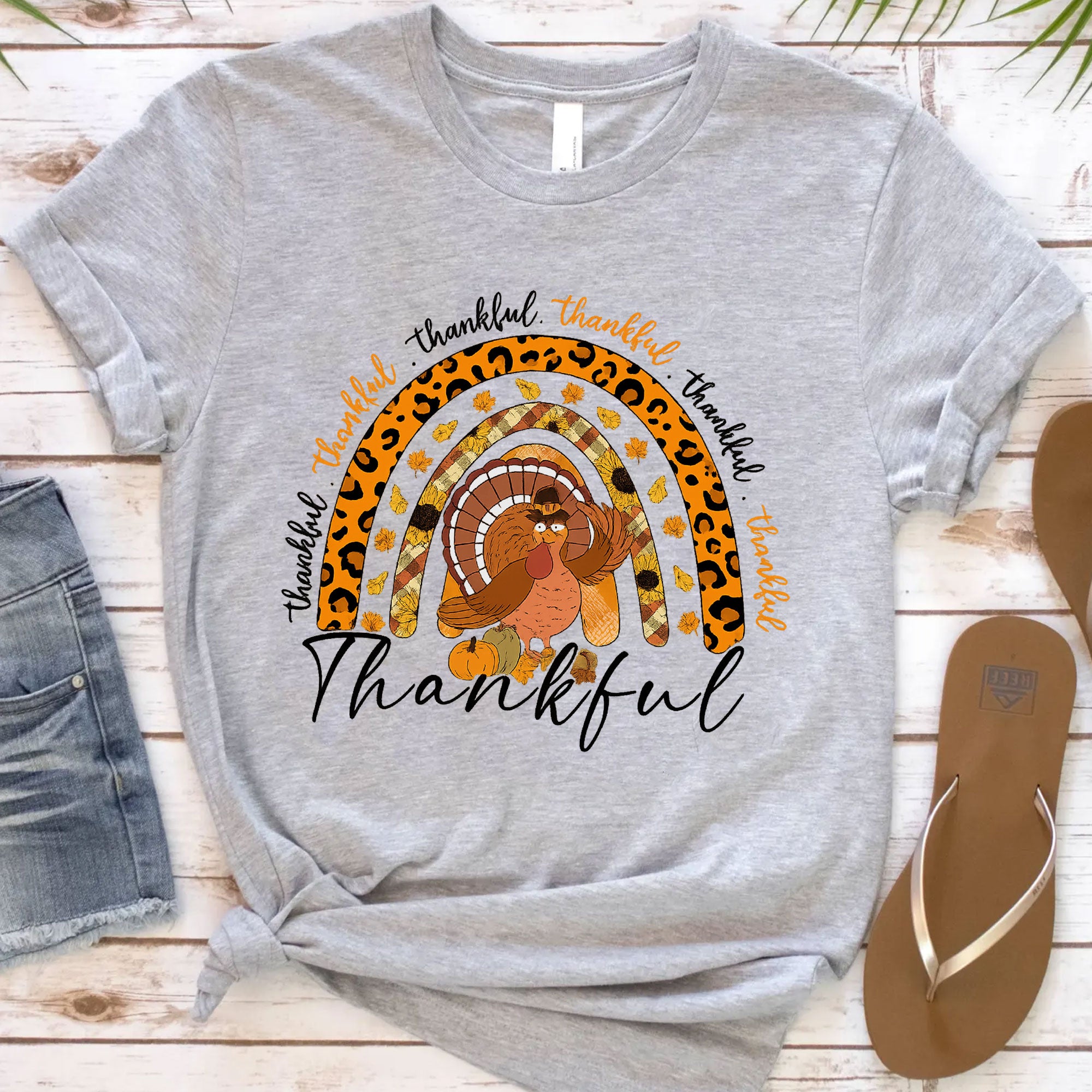 Thankful Thanksgiving Shirt for Women - Cute Turkey Design with Fall Colors, Perfect for Family Gatherings and Holiday Celebrations
 - 12