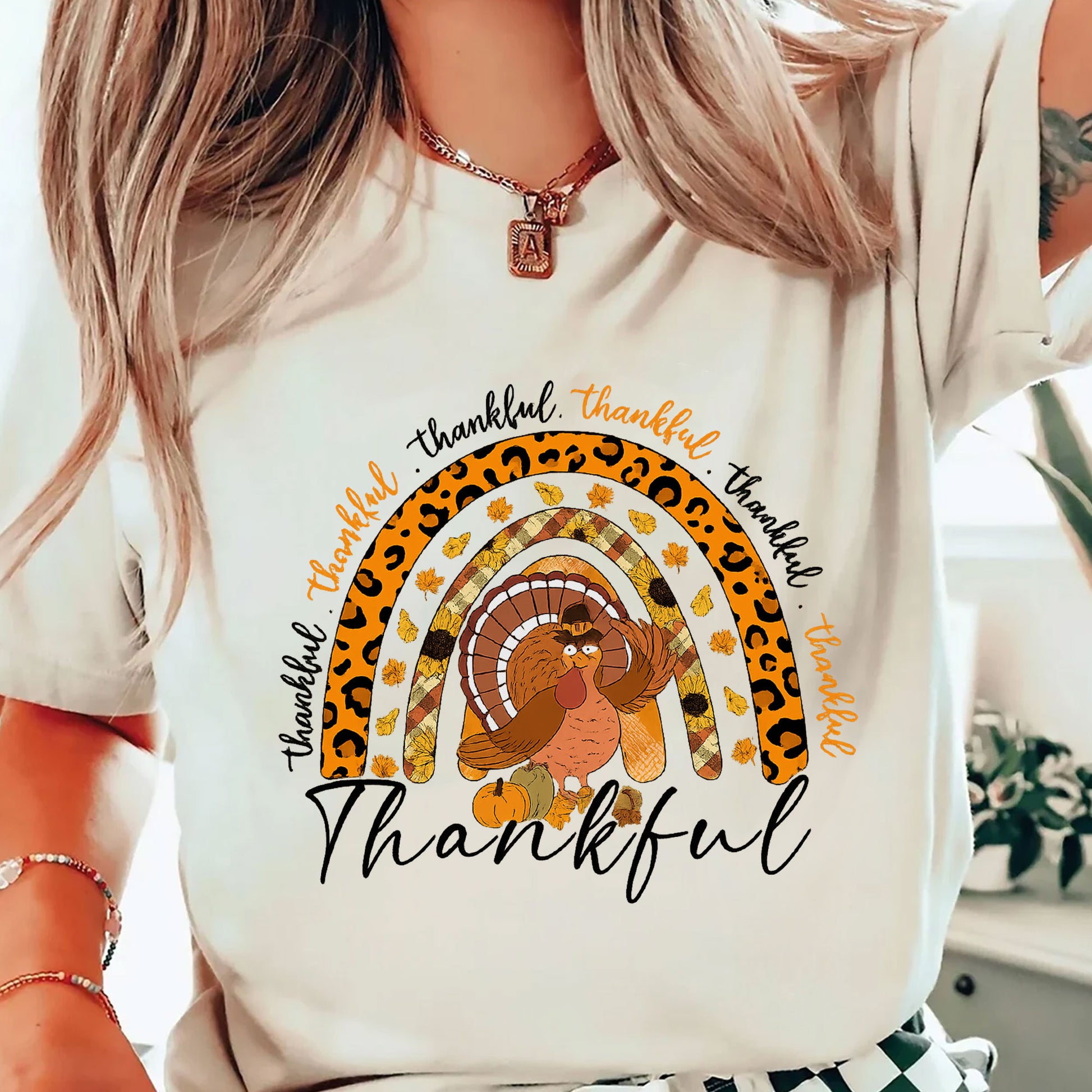 Thankful Thanksgiving Shirt for Women - Cute Turkey Design with Fall Colors, Perfect for Family Gatherings and Holiday Celebrations
 - 2