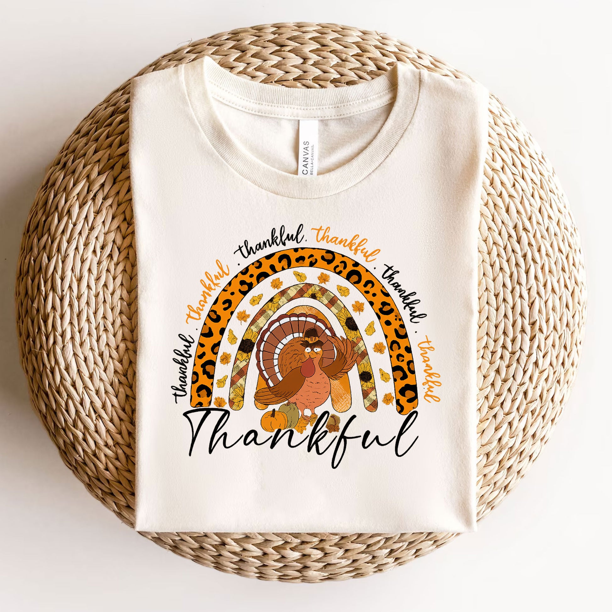 Thankful Thanksgiving Shirt for Women - Cute Turkey Design with Fall Colors, Perfect for Family Gatherings and Holiday Celebrations
 - 3