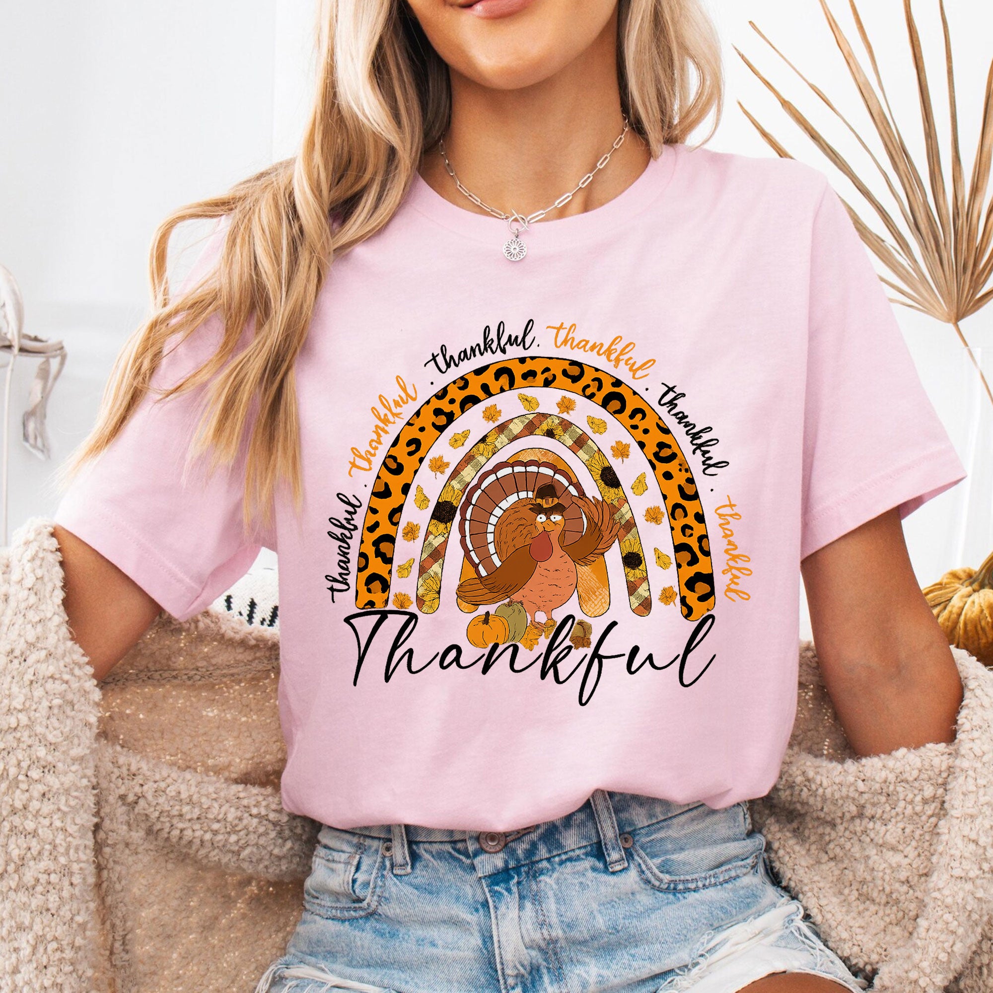 Thankful Thanksgiving Shirt for Women - Cute Turkey Design with Fall Colors, Perfect for Family Gatherings and Holiday Celebrations
 - 6