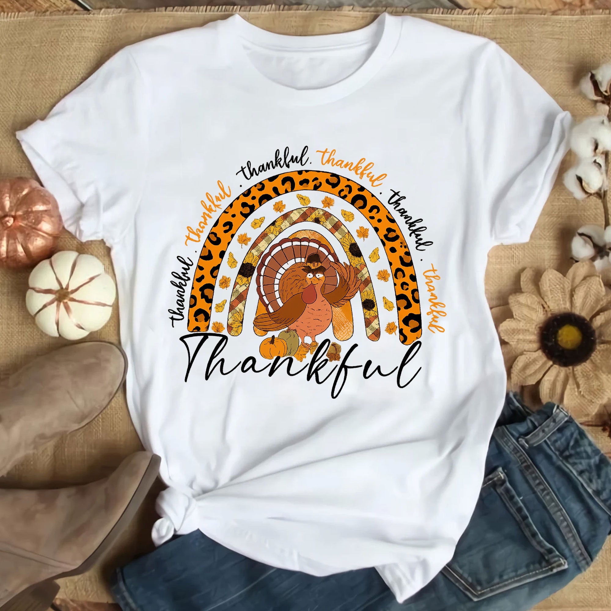 Thankful Thanksgiving Shirt for Women - Cute Turkey Design with Fall Colors, Perfect for Family Gatherings and Holiday Celebrations
 - 9