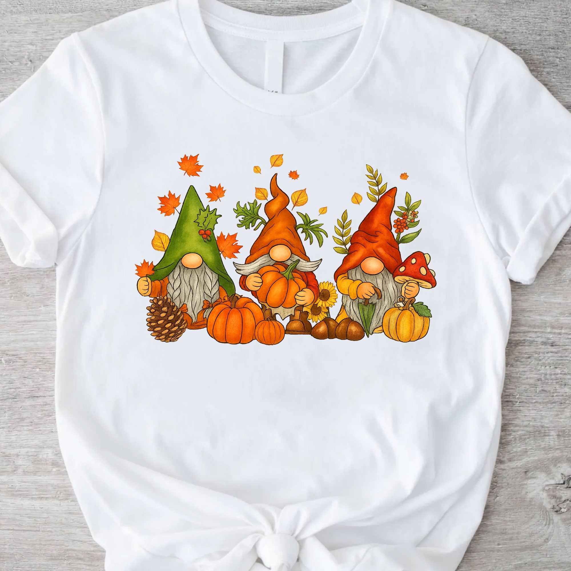 Thanksgiving Gnome Shirt - Cute Autumn Pumpkin Design, Fall-Themed Graphic Tee for Family Gatherings and Holiday Celebrations
 - 11