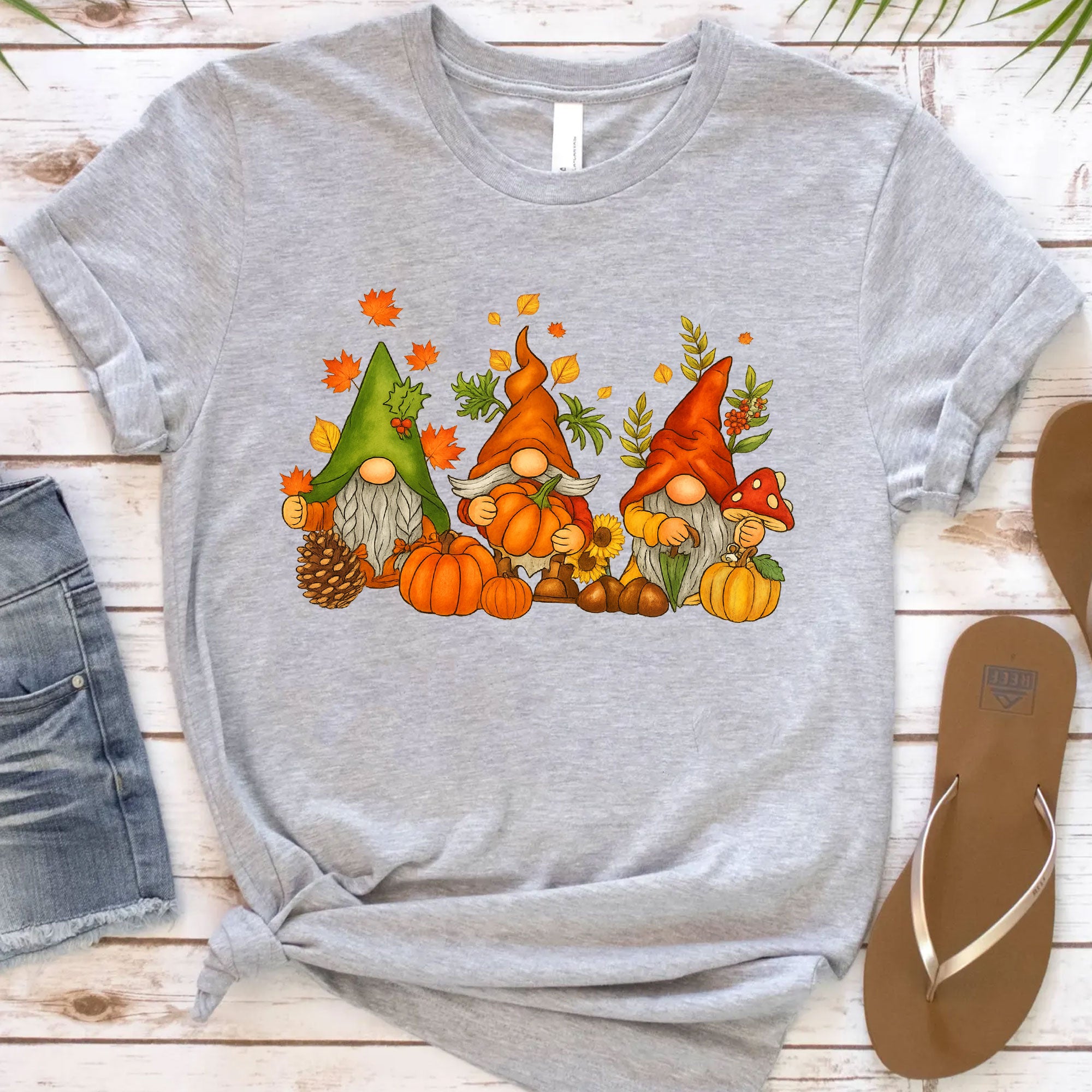 Thanksgiving Gnome Shirt - Cute Autumn Pumpkin Design, Fall-Themed Graphic Tee for Family Gatherings and Holiday Celebrations
 - 12